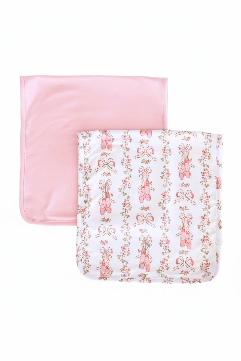 Ballet Blossoms 2pc Burp Cloth Set