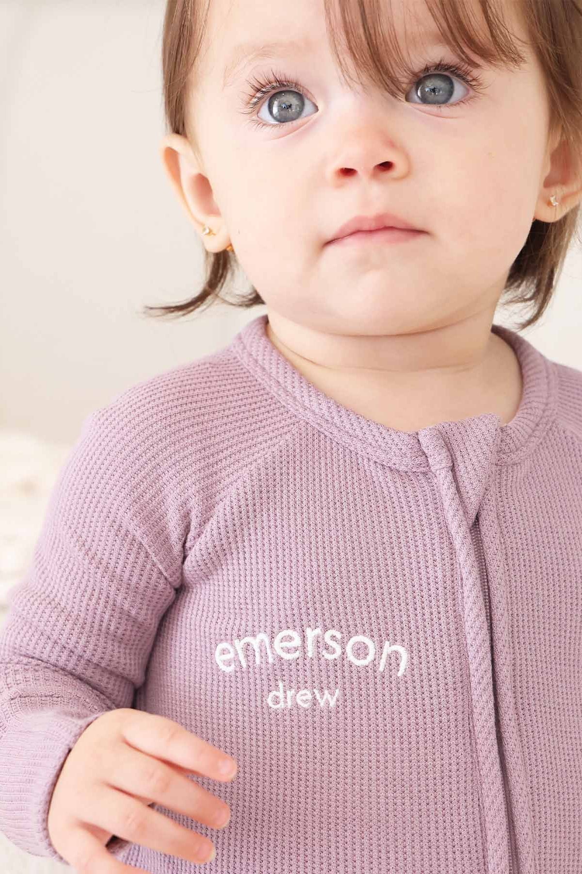 Embroidered Bamboo Waffle Convertible Zip Rompers | In Bloom - Image 6
