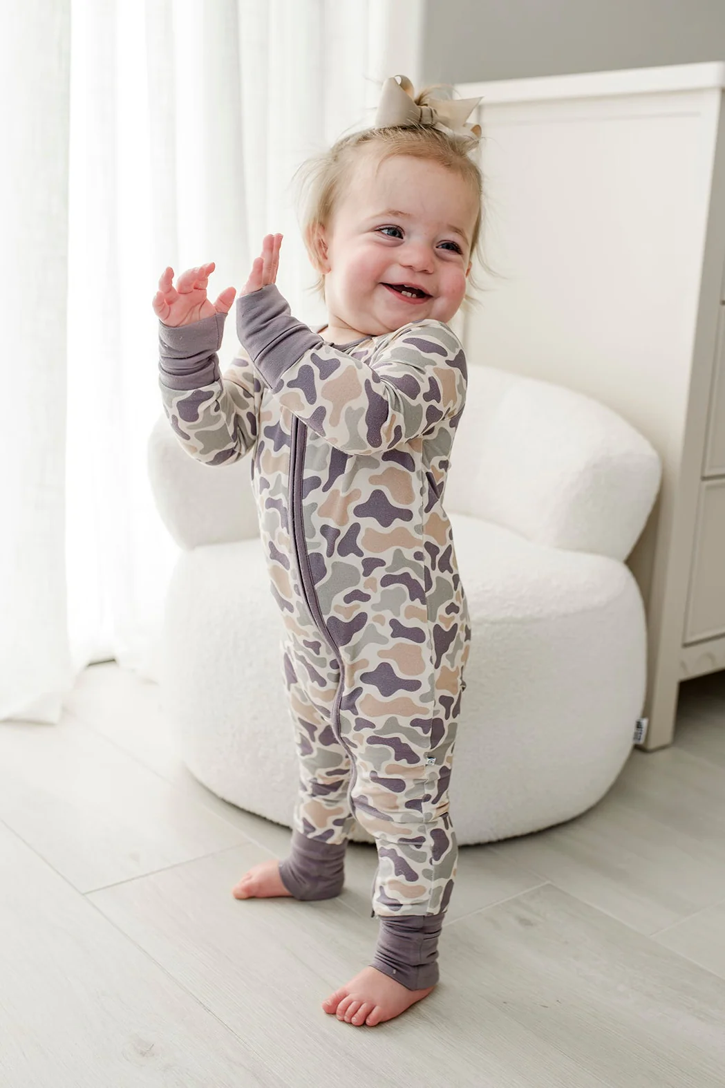 Convertible Bamboo Zip Romper | Camo Cutie - Image 10