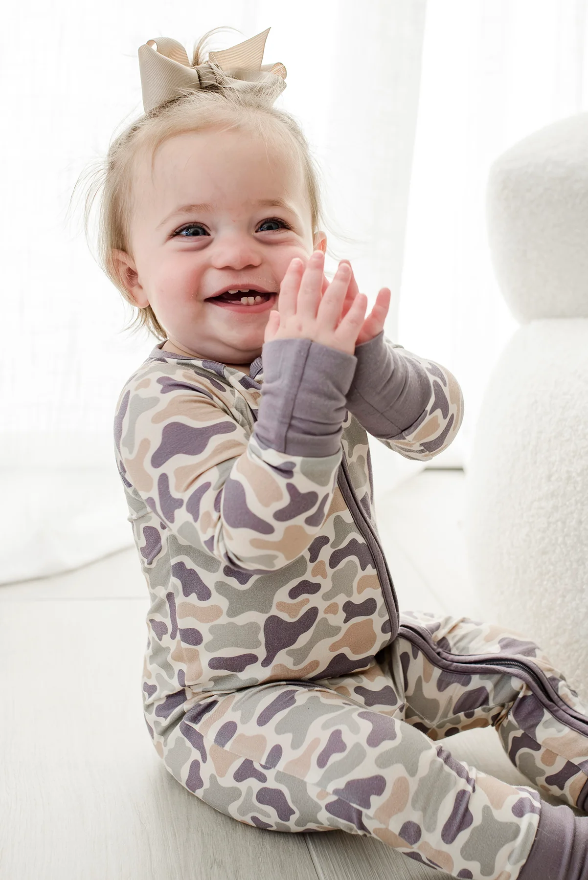 Convertible Bamboo Zip Romper | Camo Cutie - Image 5