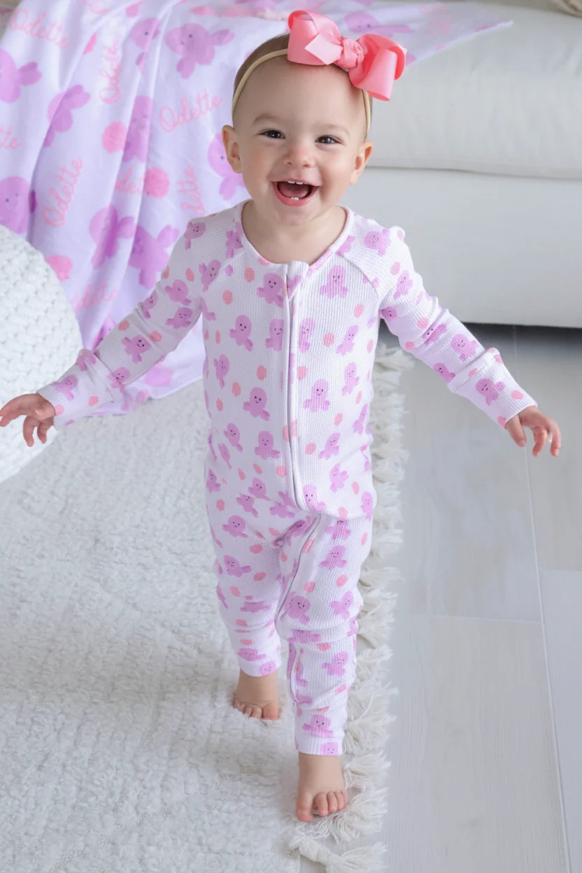 Bamboo Waffle Convertible Zip Romper | Sea Snuggles - Image 8