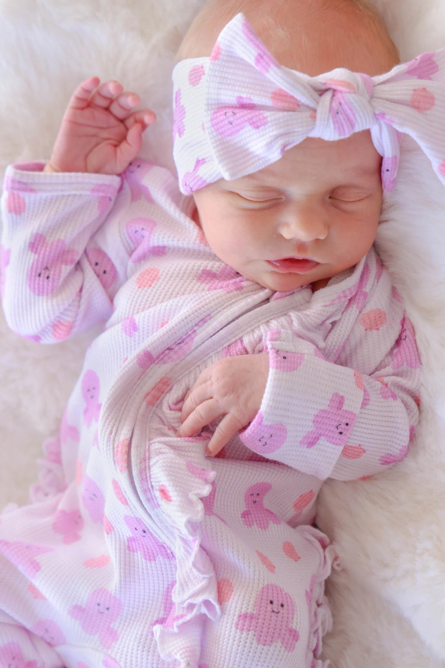 Bamboo Waffle Knit Large Bow Headwrap | Sea Snuggles - Image 5