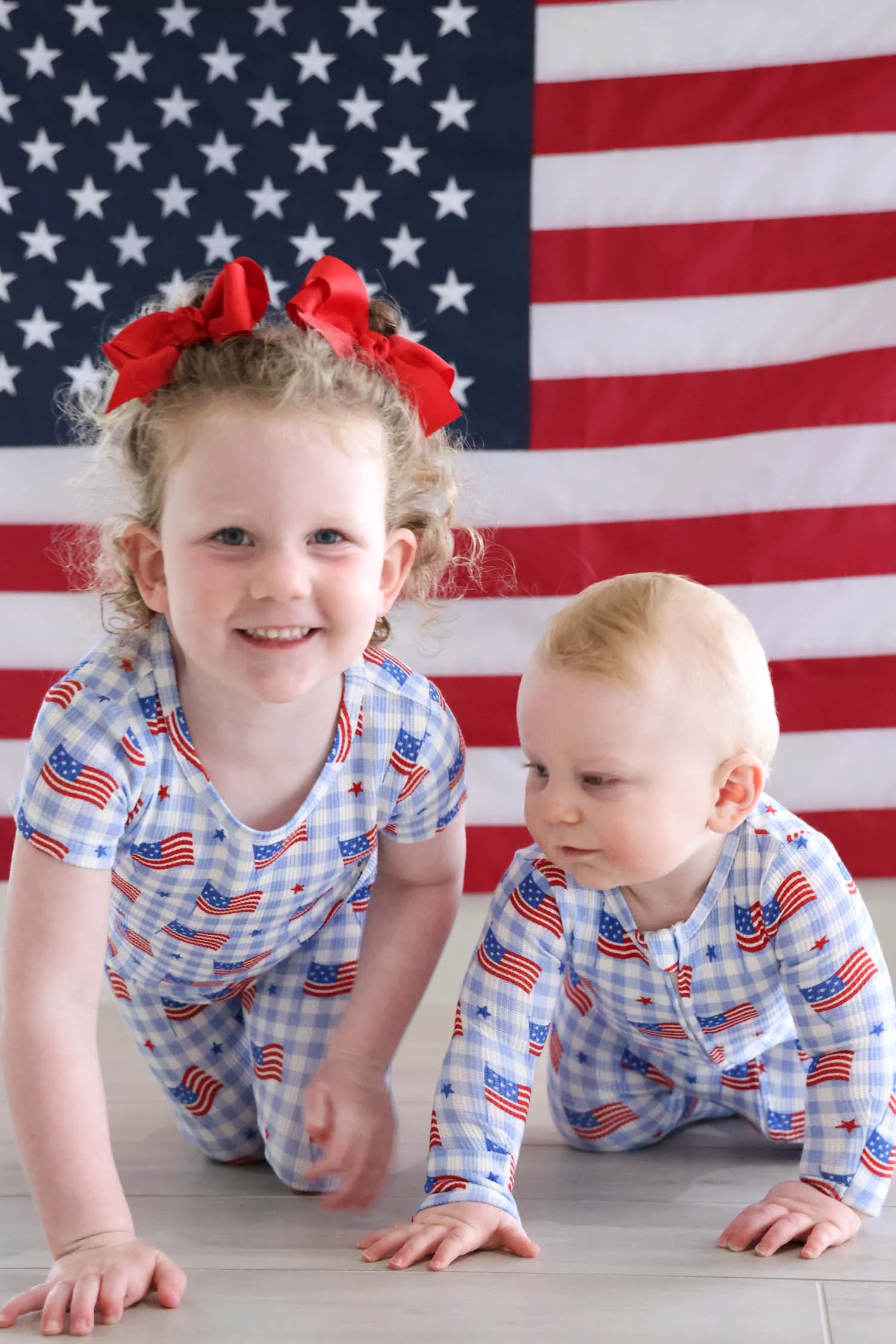 Bamboo Waffle Two Piece Pajama Set | Star-Spangled Picnic - Image 10
