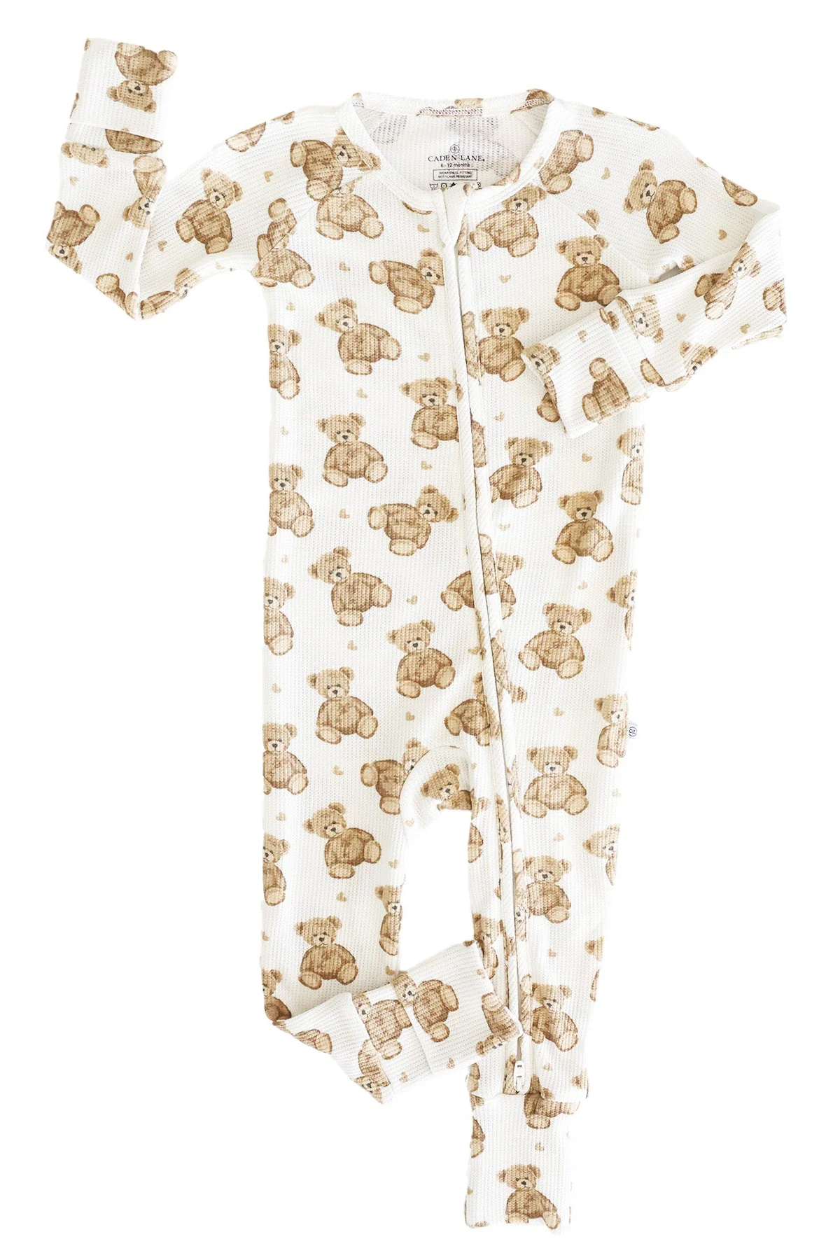 Beary Sweet Bamboo Waffle Convertible Zip Romper - Image 3