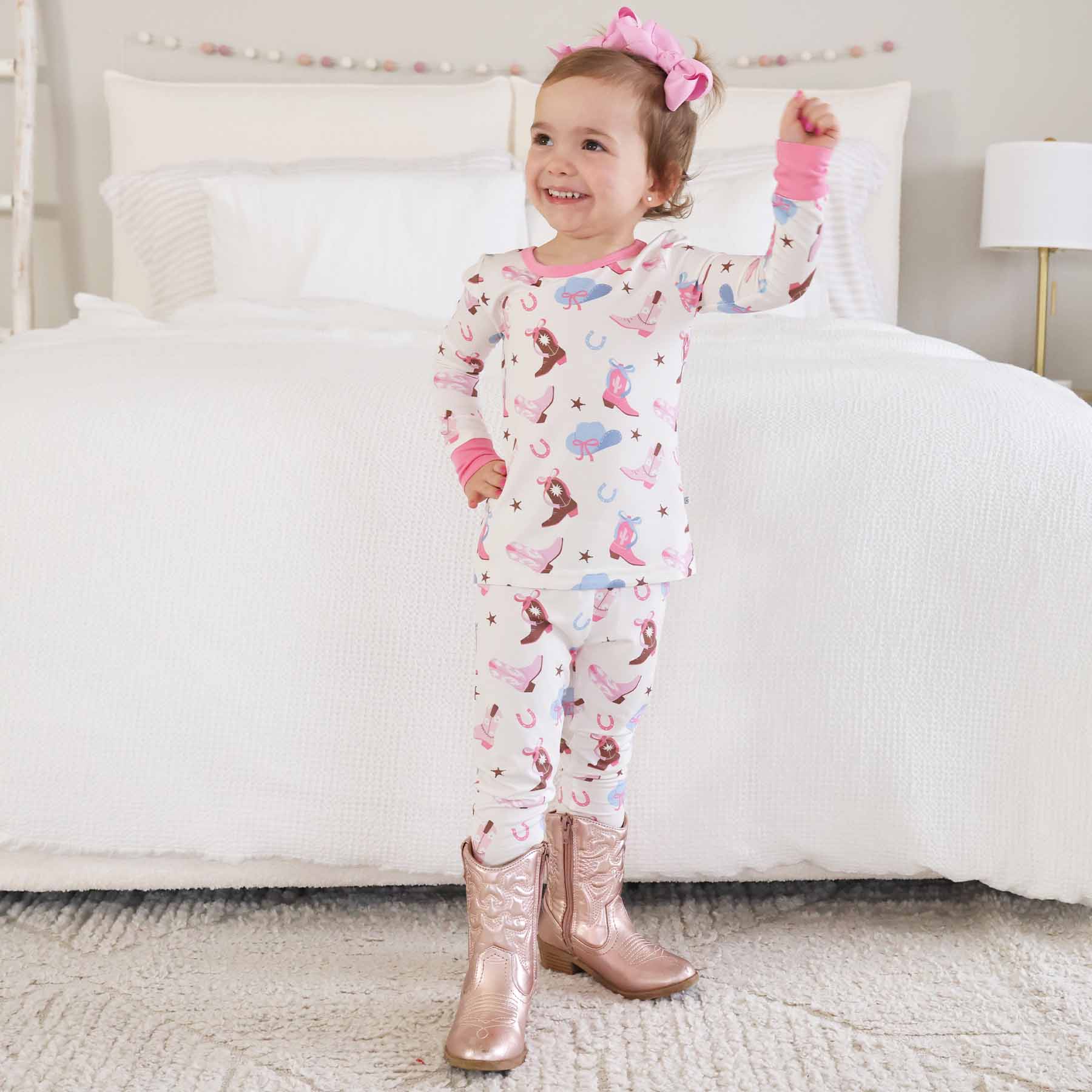 Boot Scootin' Two Piece Pajama Set | Pink - Image 3