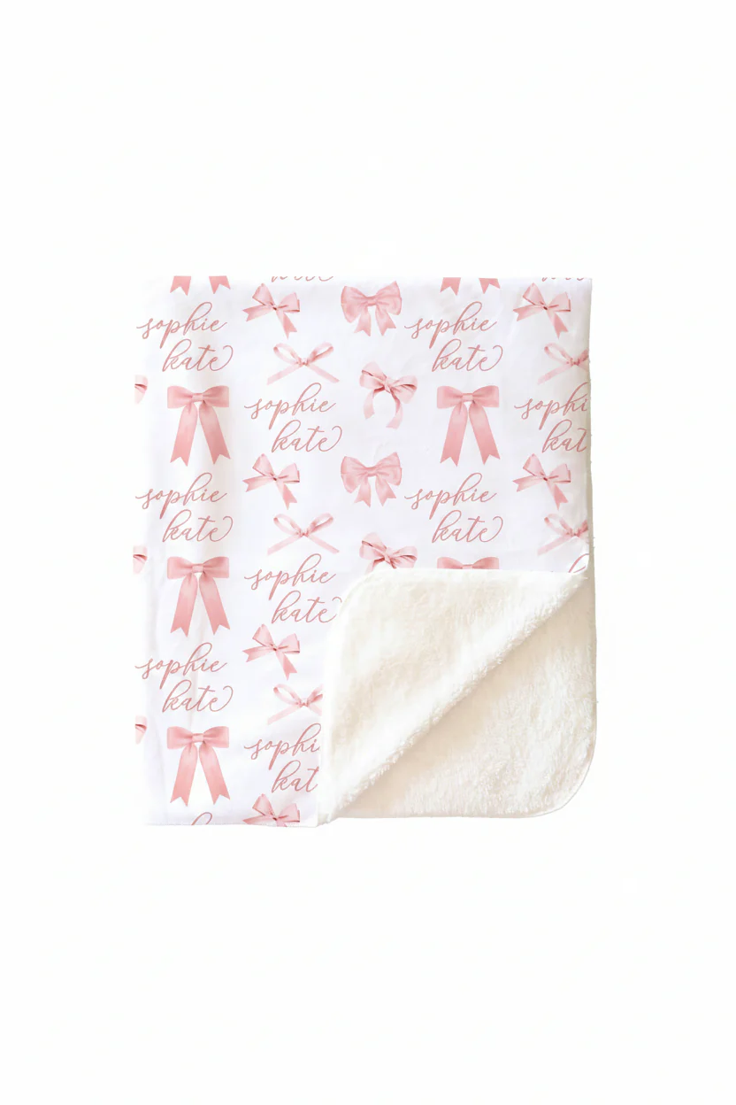 Bow Personalized Kids Blanket - Image 19
