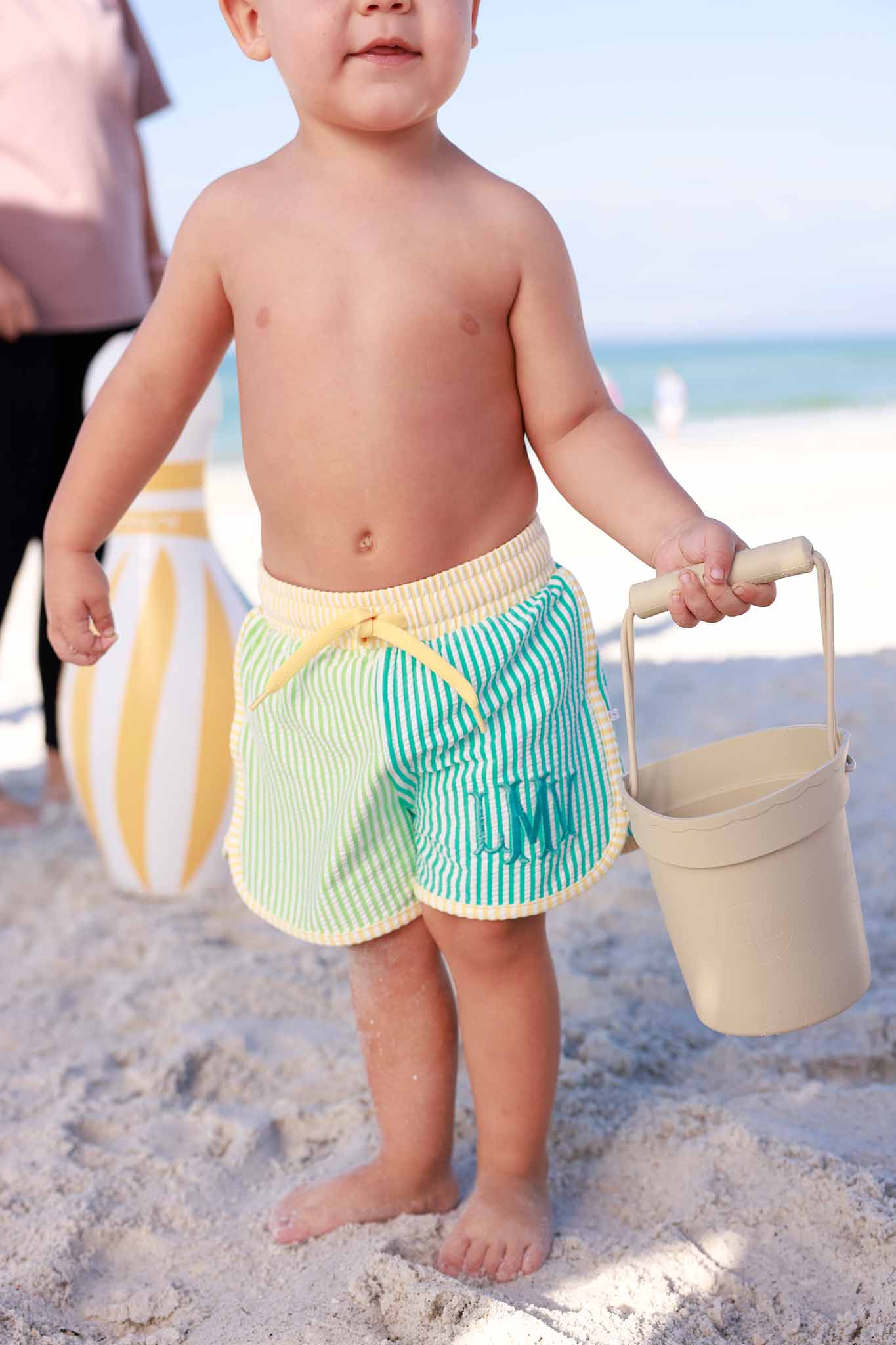 Boy's Swim Trunks | Multi-Color Seersucker - Image 5