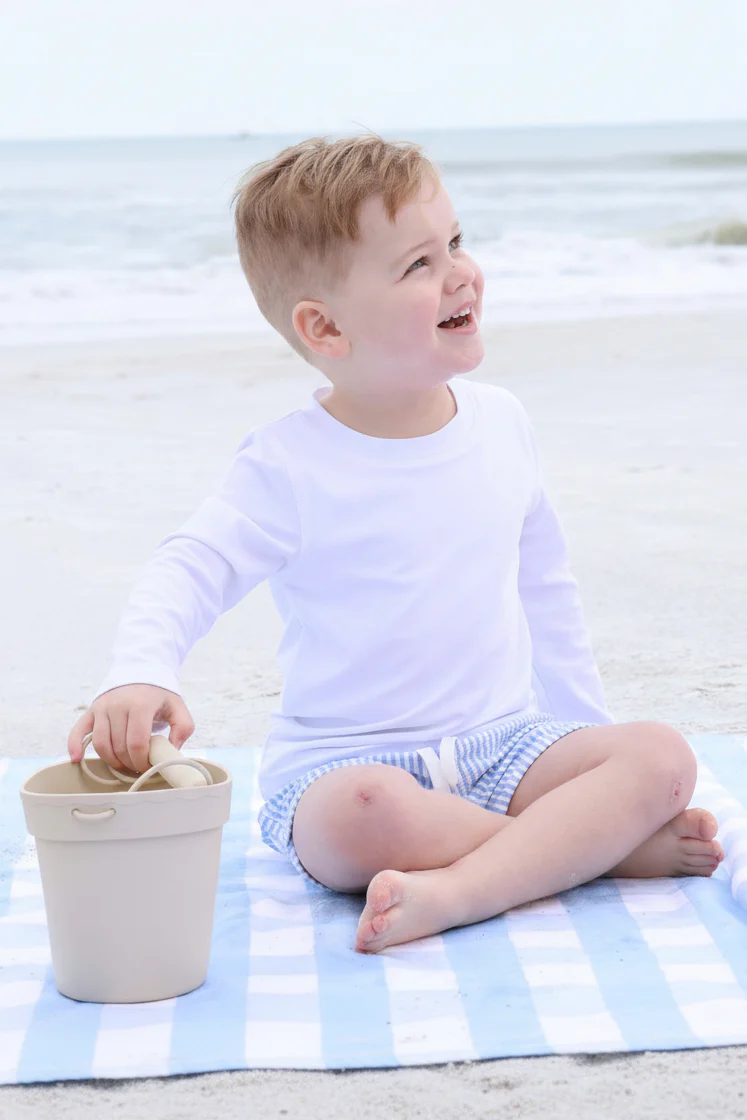 Boy's Swim Trunks | Seersucker Blue - Image 20