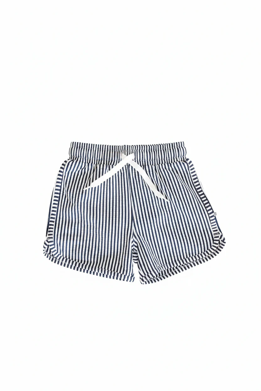 Boy's Swim Trunks | Seersucker Navy - Image 2