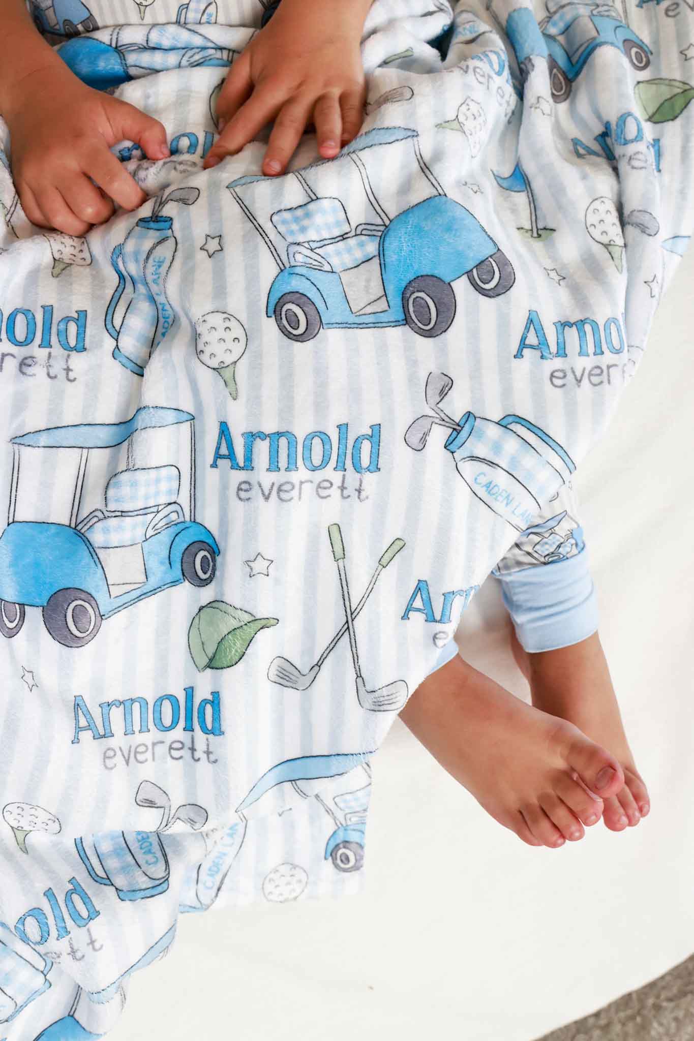 Personalized Kids Blanket | Caddie Crew Blue - Image 6