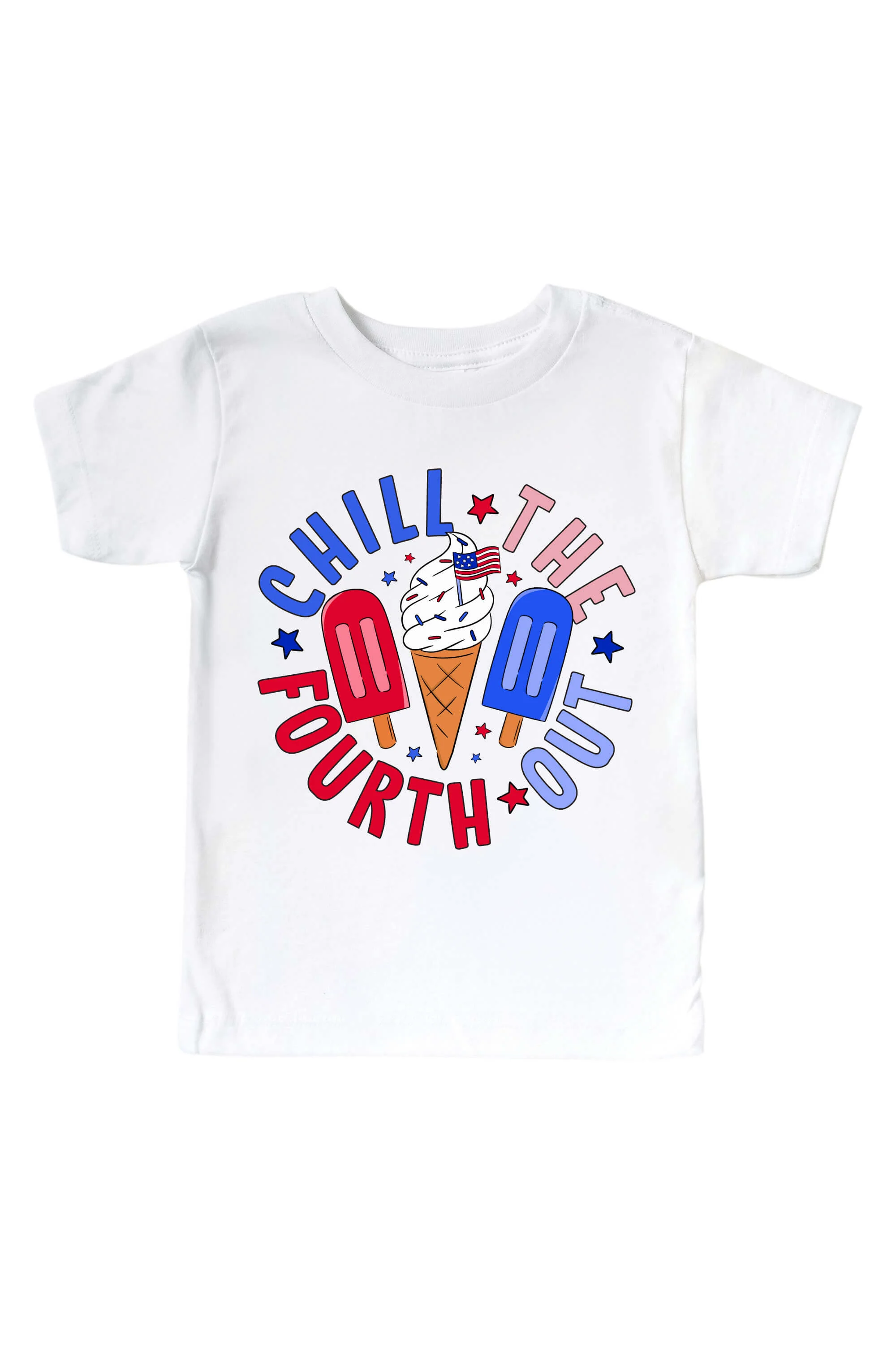 Chill The Fourth Out Graphic Bodysuit & Kids Tee | White - Image 3