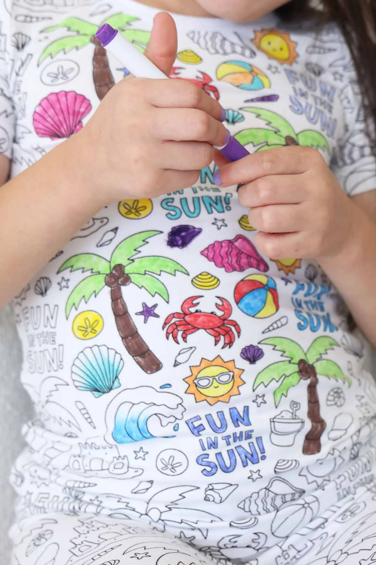 Colorable Two Piece Pajama Set | Beach Bash - Image 13