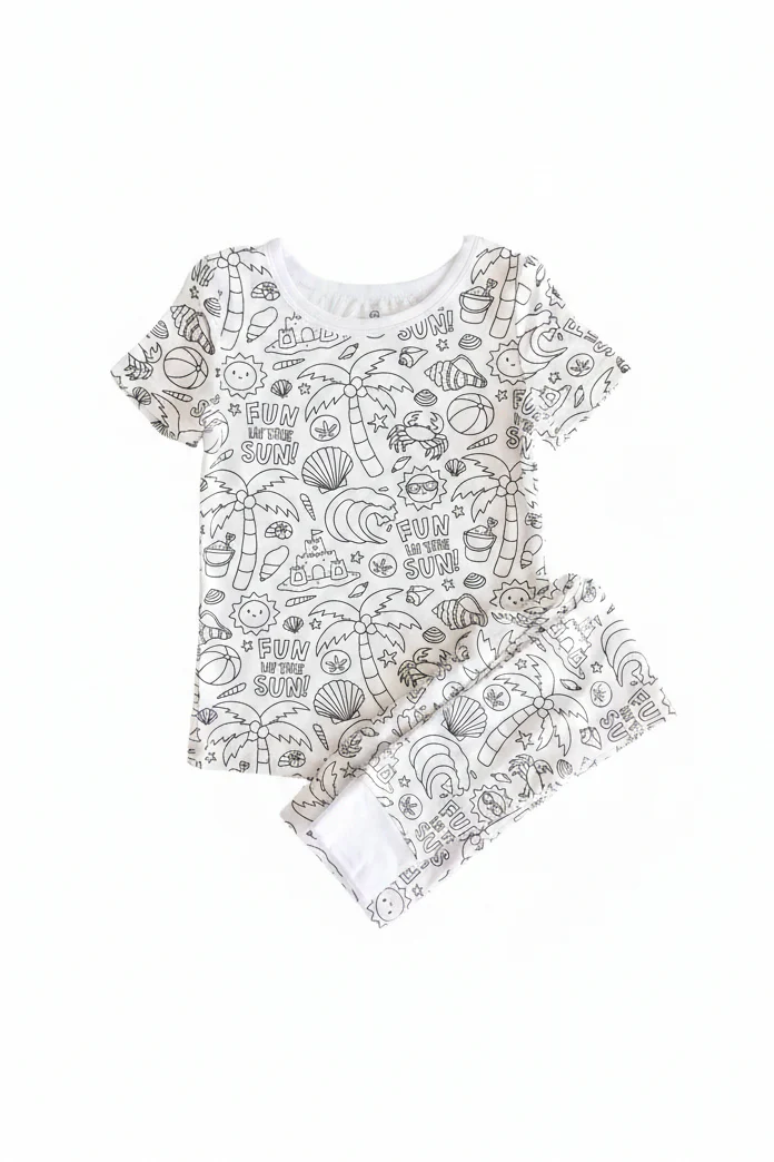 Colorable Two Piece Pajama Set | Beach Bash - Image 6
