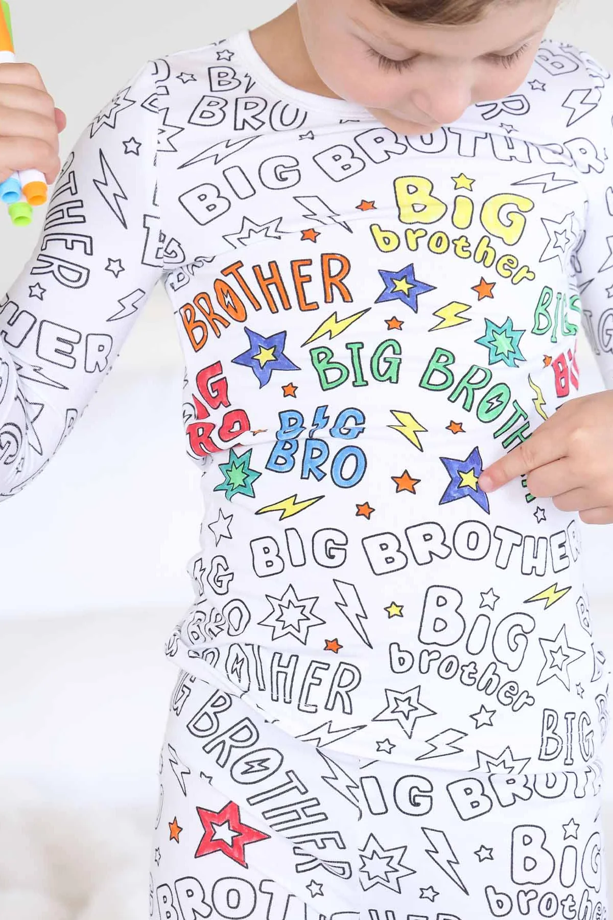 Colorable Two Piece Pajama Set | Big Bro - Image 2