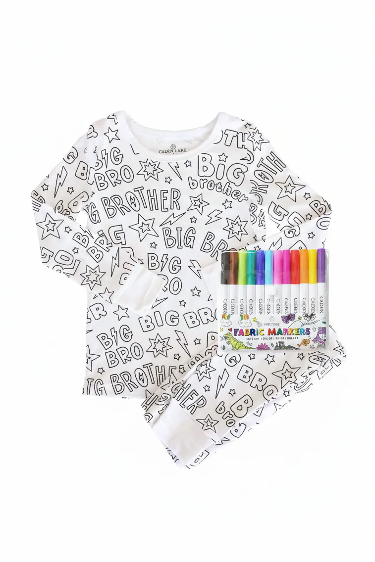 Colorable Two Piece Pajama Set | Big Bro - Image 3