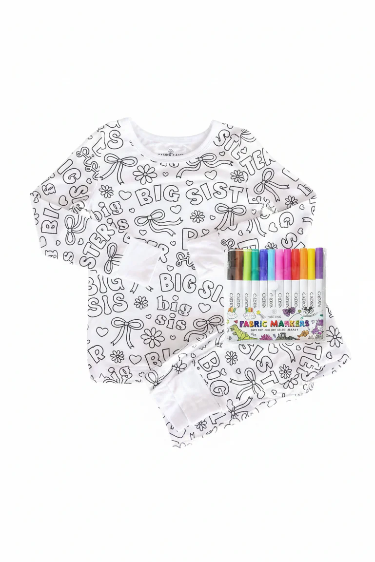 Colorable Two Piece Pajama Set | Big Sis - Image 3