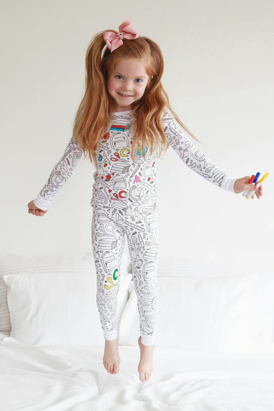 Colorable Two Piece Pajama Set | School Days - Image 5