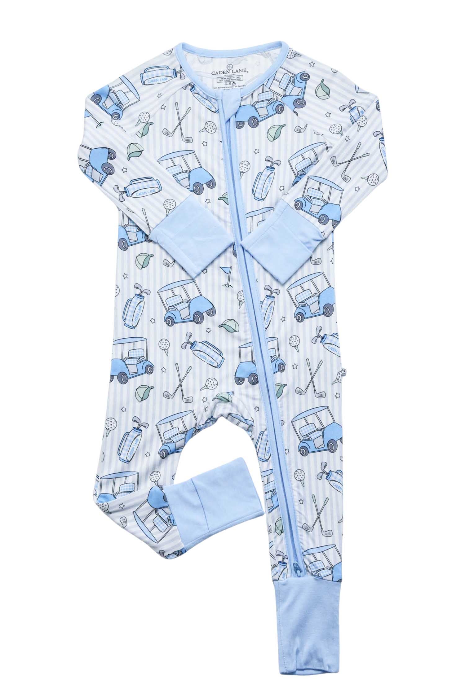 Convertible Bamboo Zip Romper | Caddie Crew Blue - Image 2