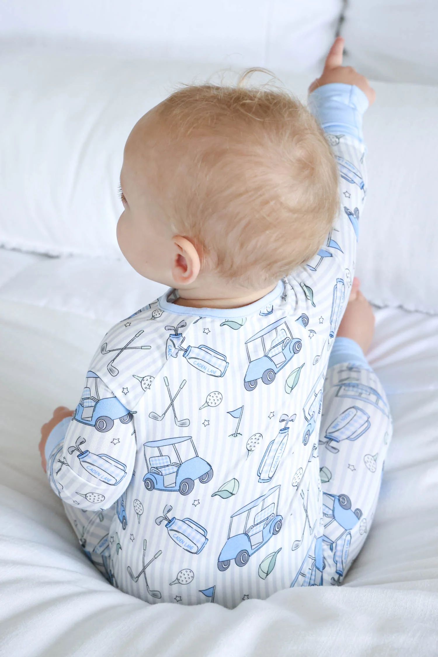 Convertible Bamboo Zip Romper | Caddie Crew Blue - Image 8