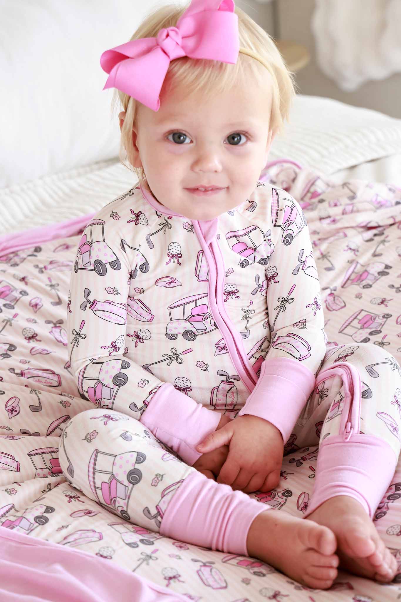 Convertible Bamboo Zip Romper | Caddie Crew Pink - Image 7