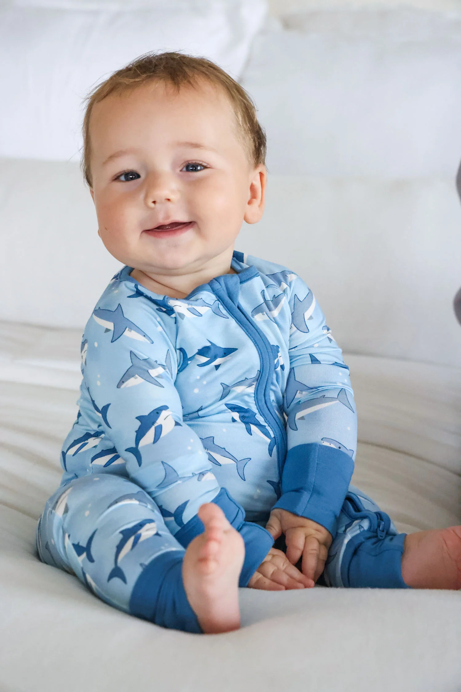 Convertible Bamboo Zip Romper | Fin Friends - Image 10
