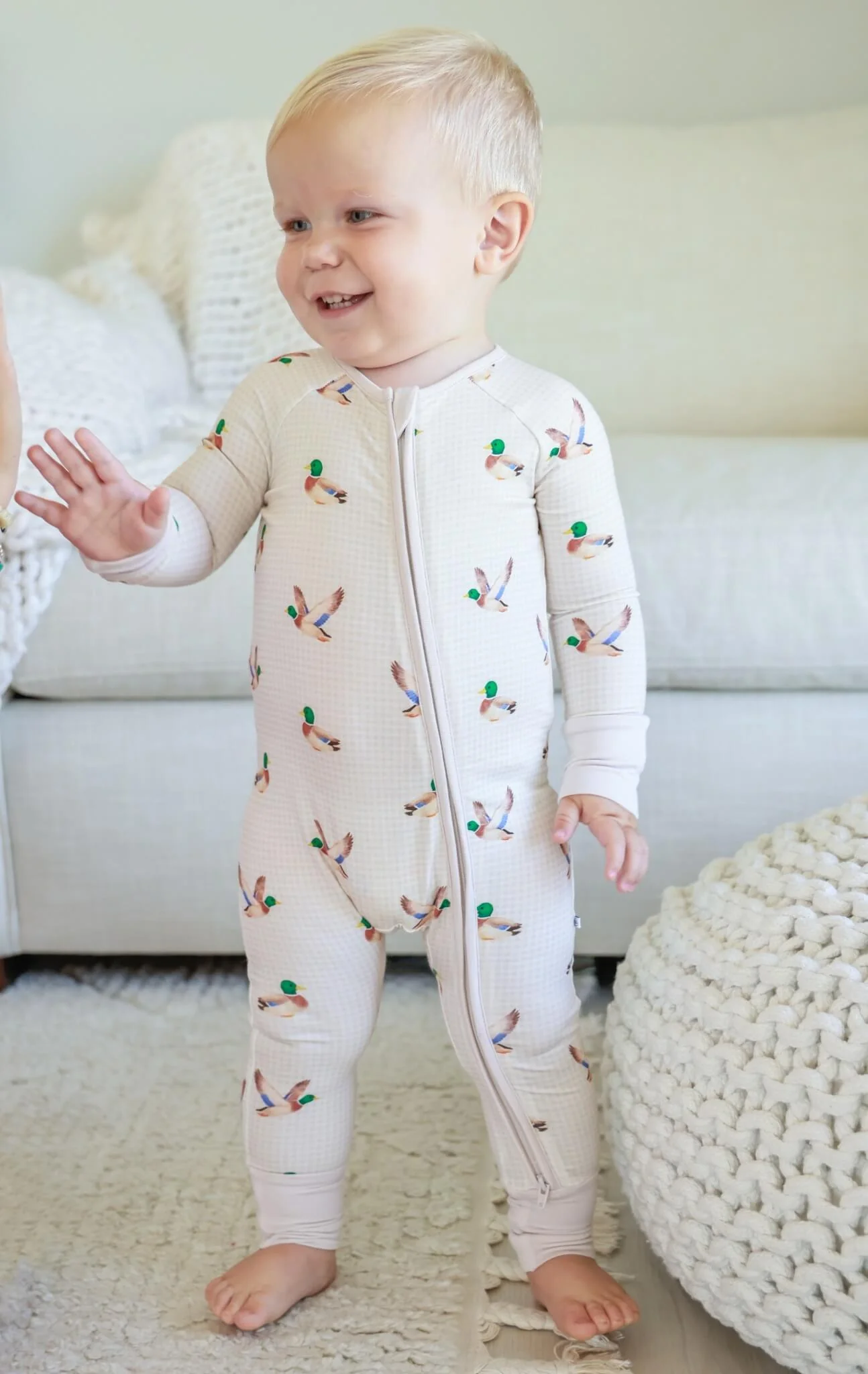Convertible Bamboo Zip Romper | Little Mallard - Image 4
