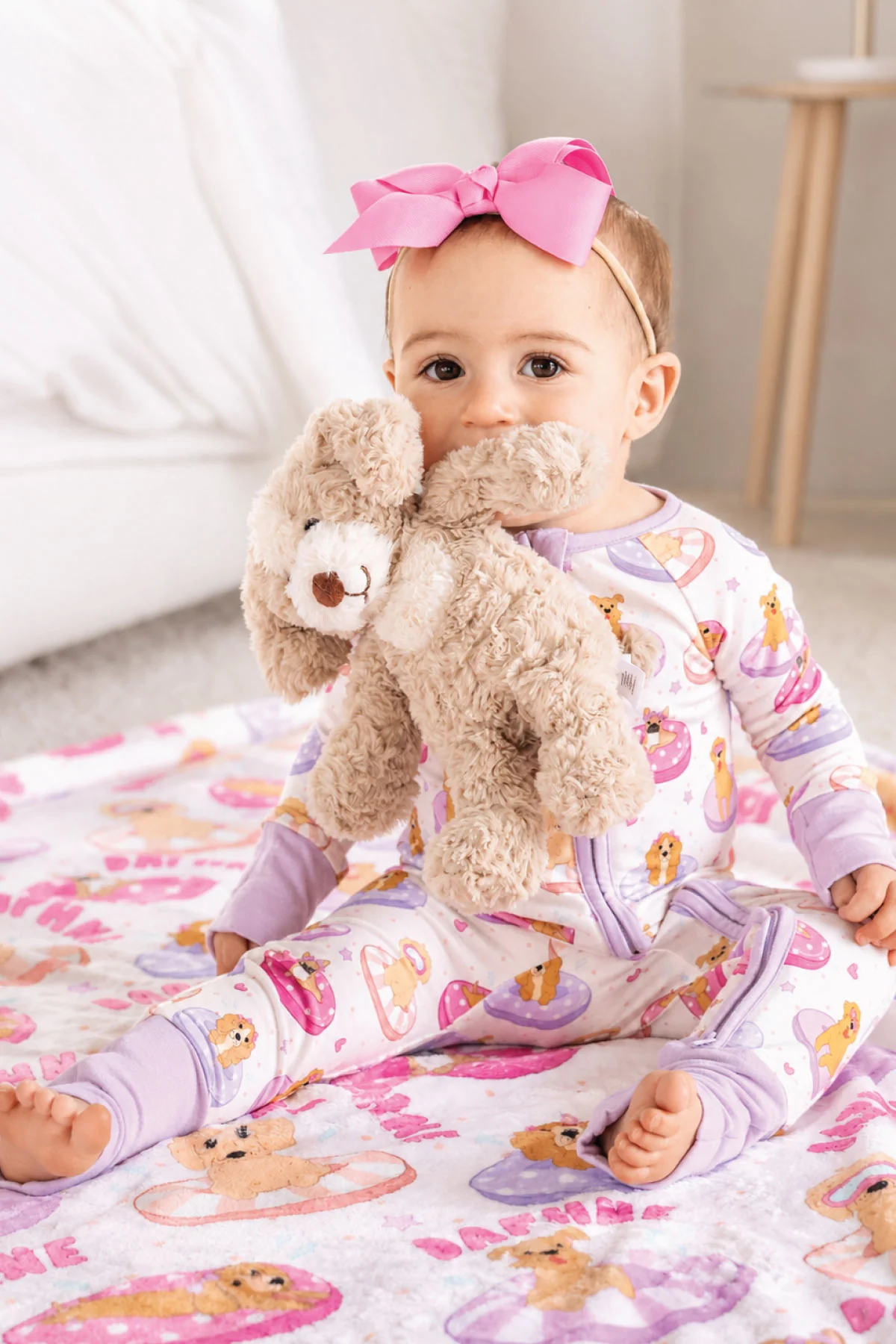 Convertible Zip Romper | Poolside Pups Pink - Image 12