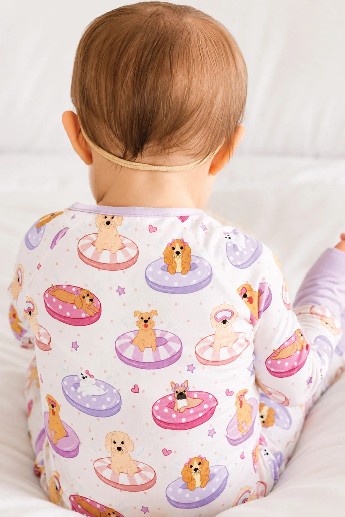 Convertible Zip Romper | Poolside Pups Pink - Image 3