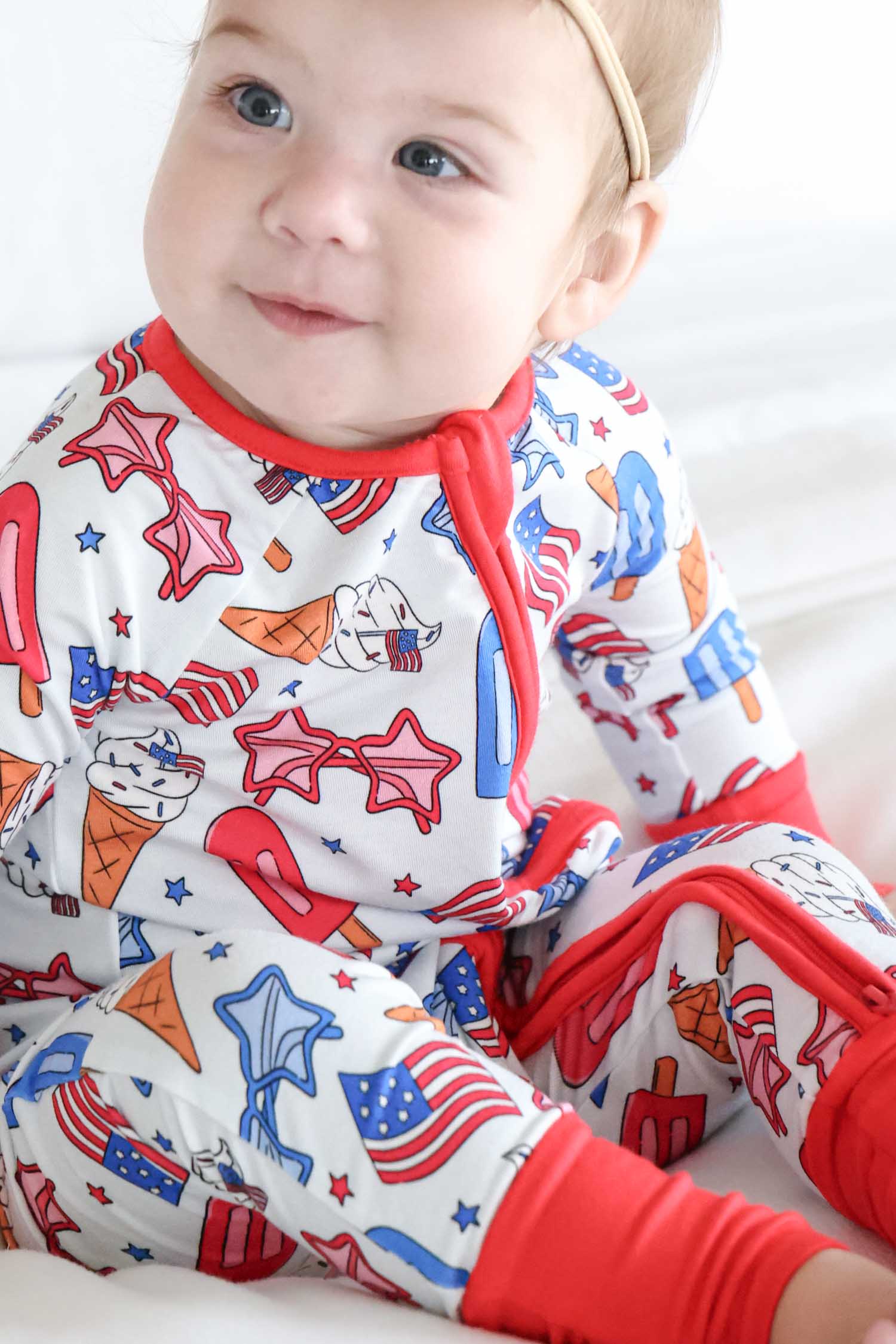 Convertible Zip Romper | Red, White & Cool - Image 11