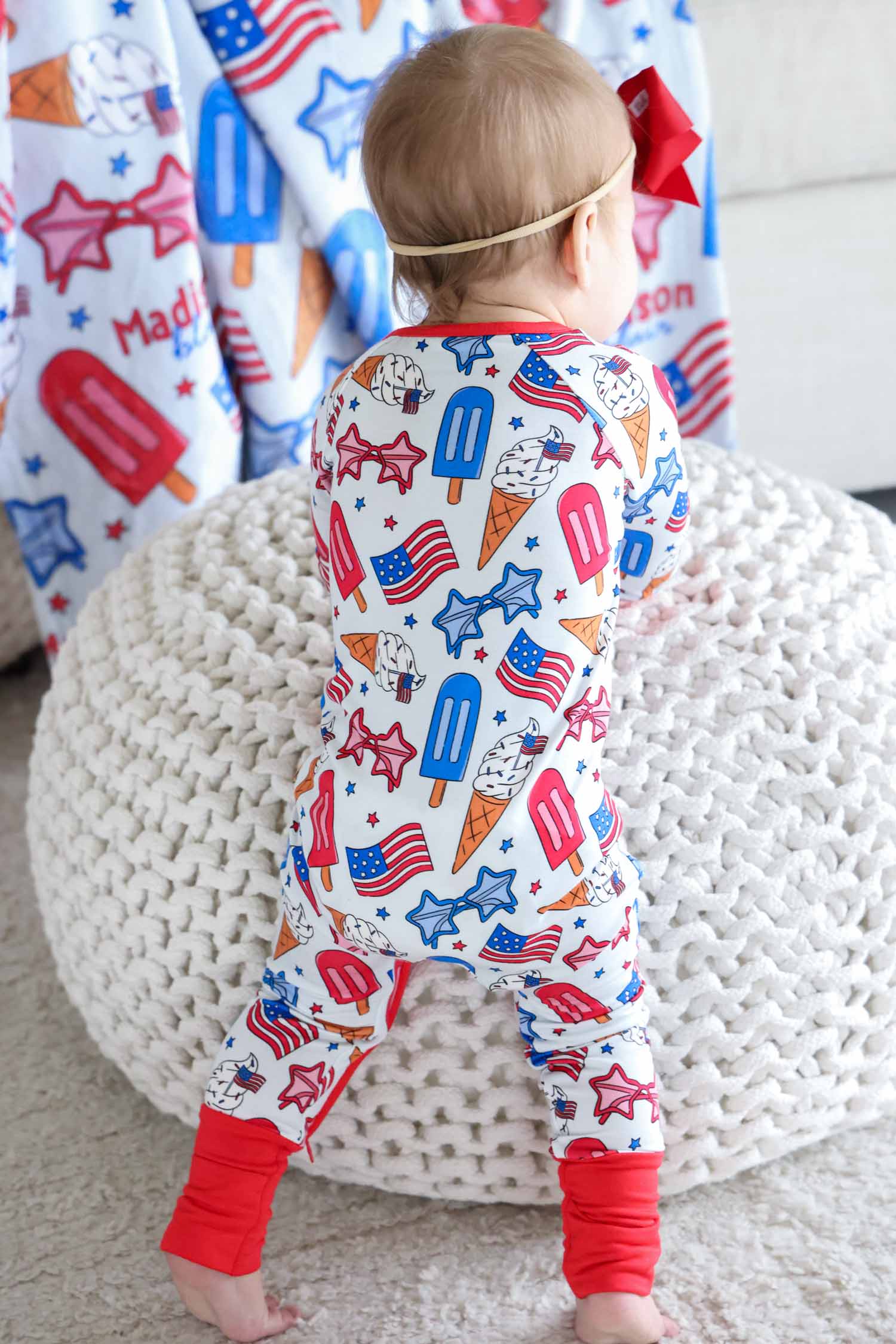 Convertible Zip Romper | Red, White & Cool - Image 2