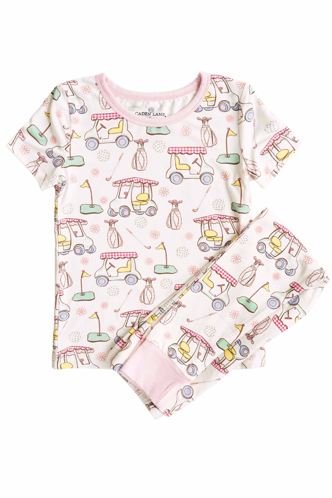 Country Club Cuties Two Piece Pajama Set | Pink - Image 3