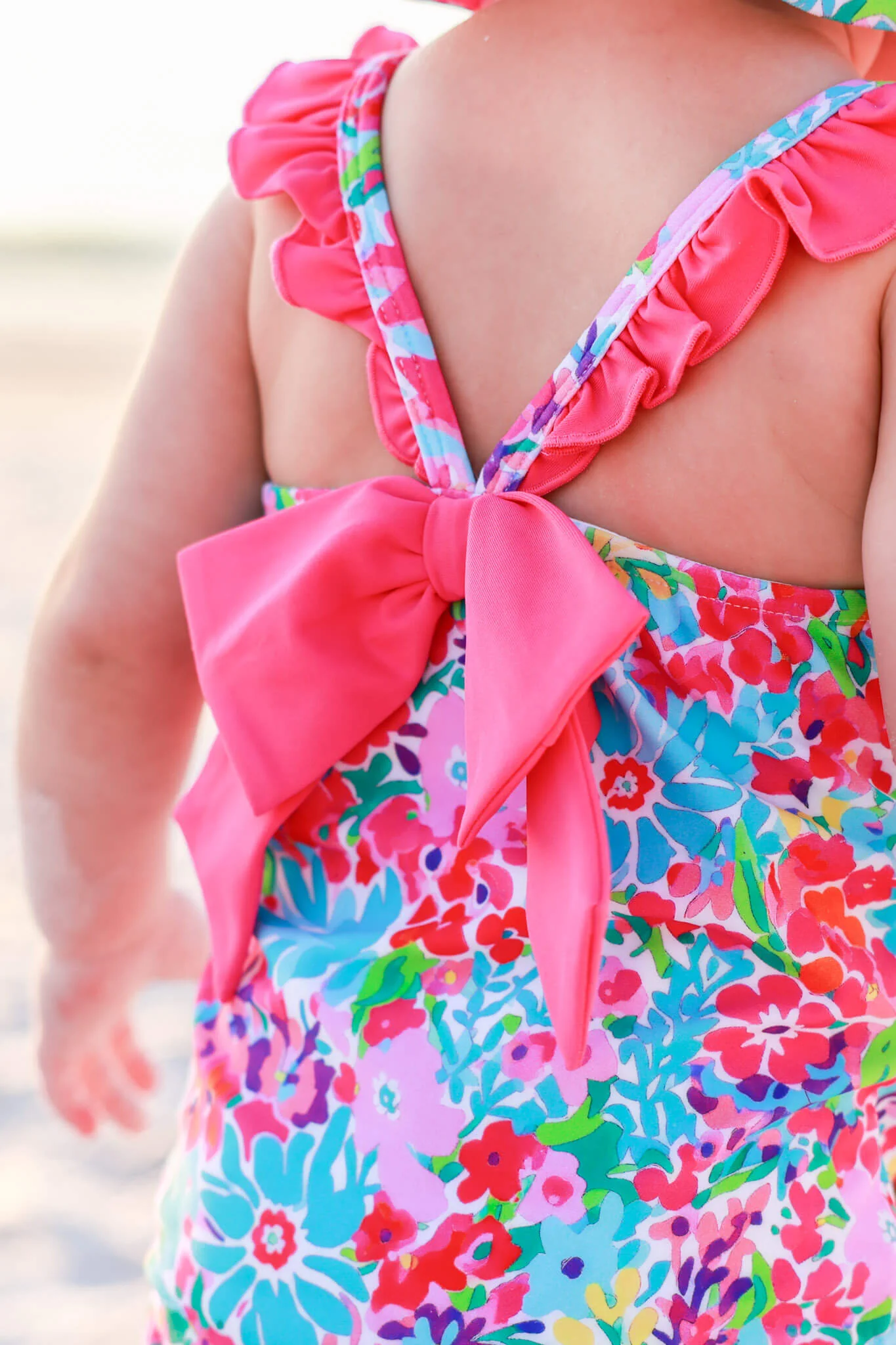 Double Ruffle Bow Back One Piece | Petal Splash - Image 7