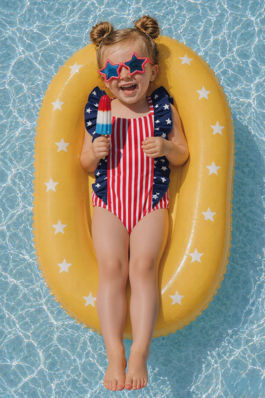 Double Ruffle Bow Back One Piece | Stars & Stripes Party - Image 17