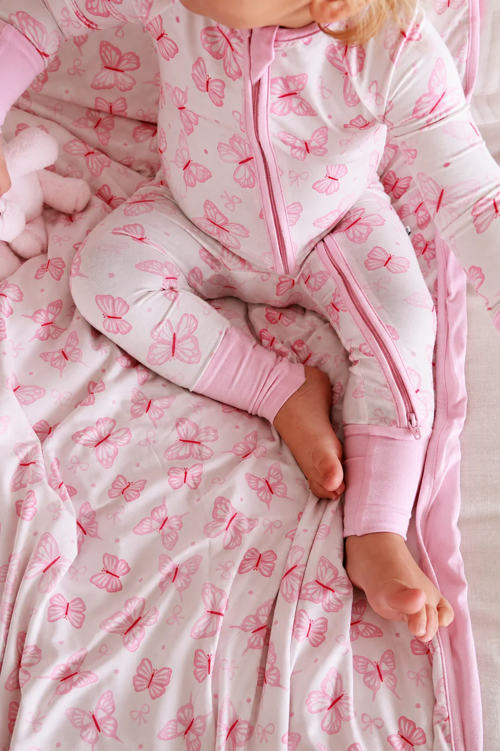 Double Sided Bamboo Blanket | Blooming Butterflies - Image 3