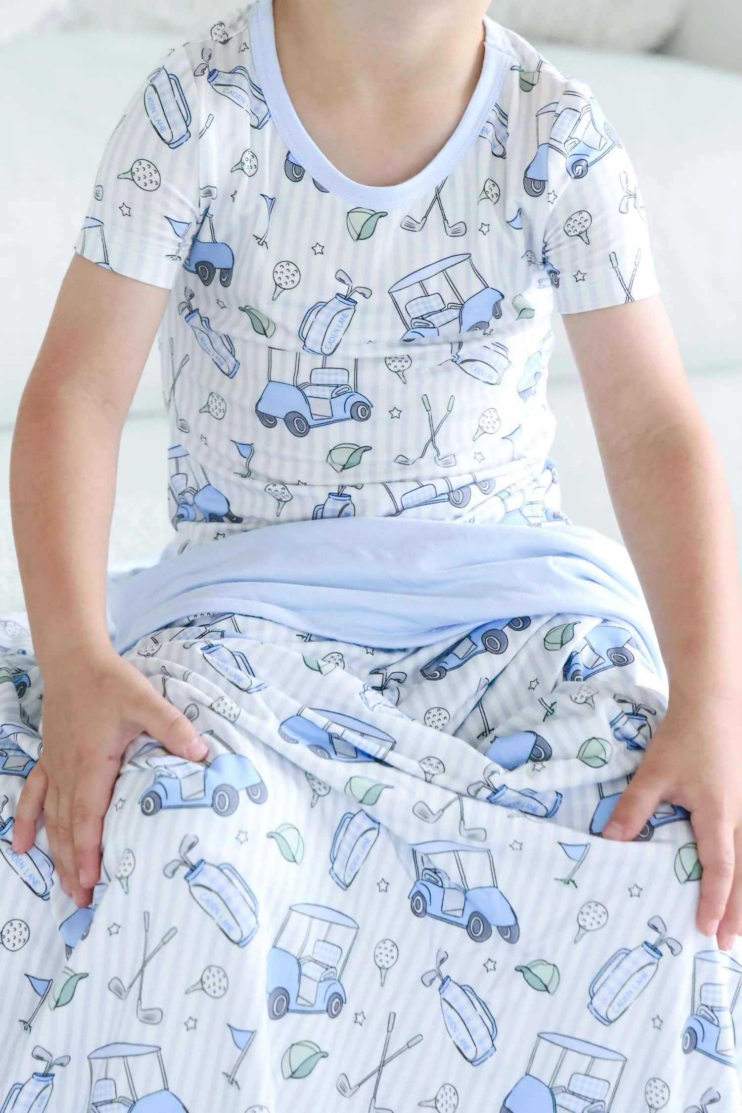 Double Sided Bamboo Blanket | Caddie Crew Blue - Image 2