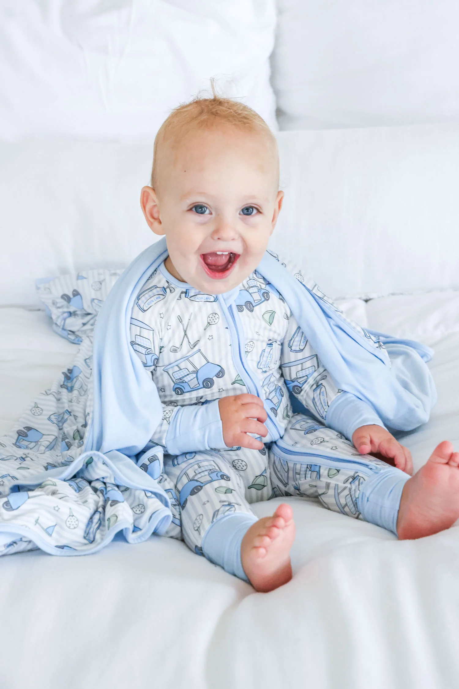 Double Sided Bamboo Blanket | Caddie Crew Blue - Image 3