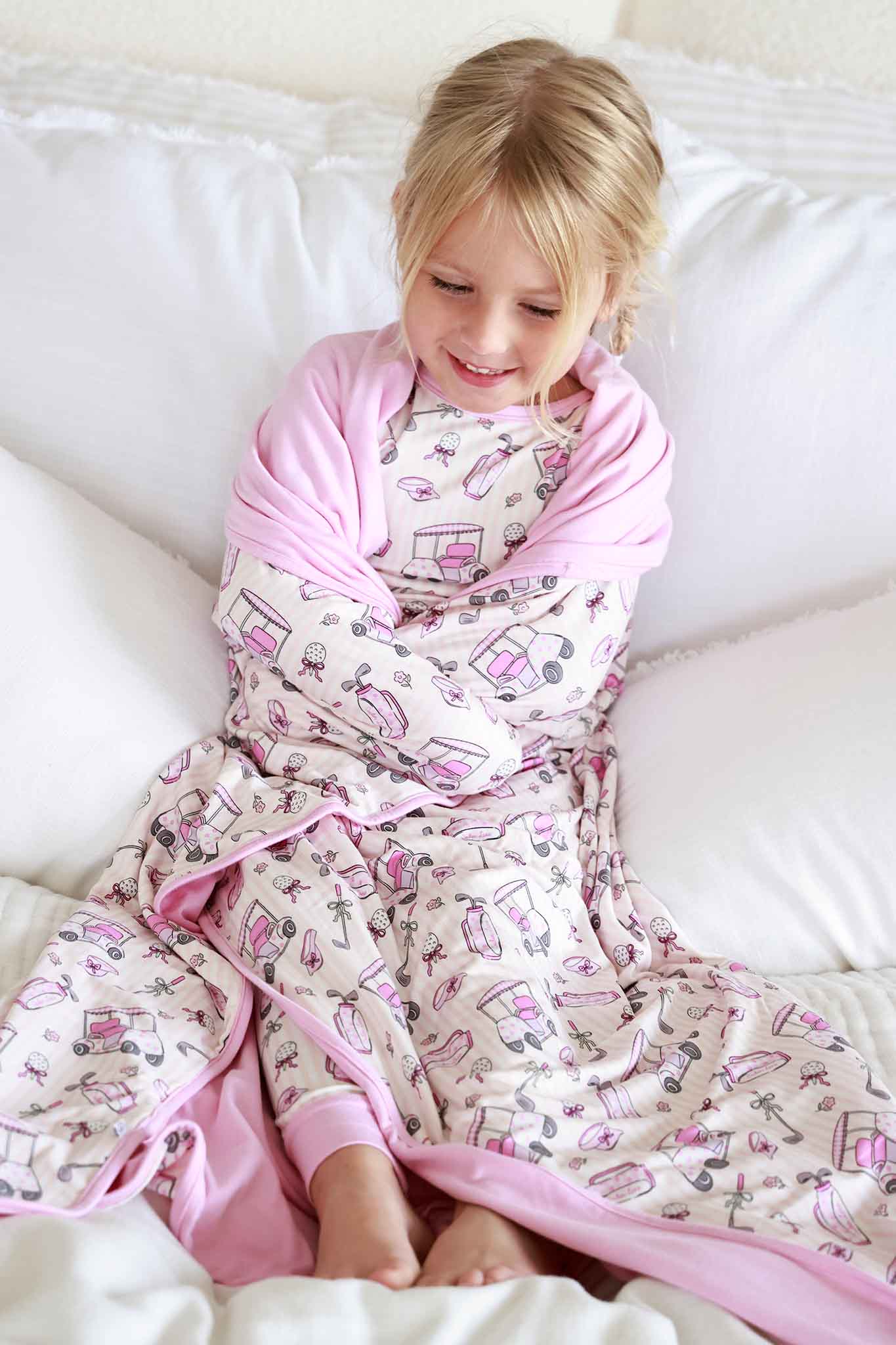 Double Sided Bamboo Blanket | Caddie Crew Pink - Image 4
