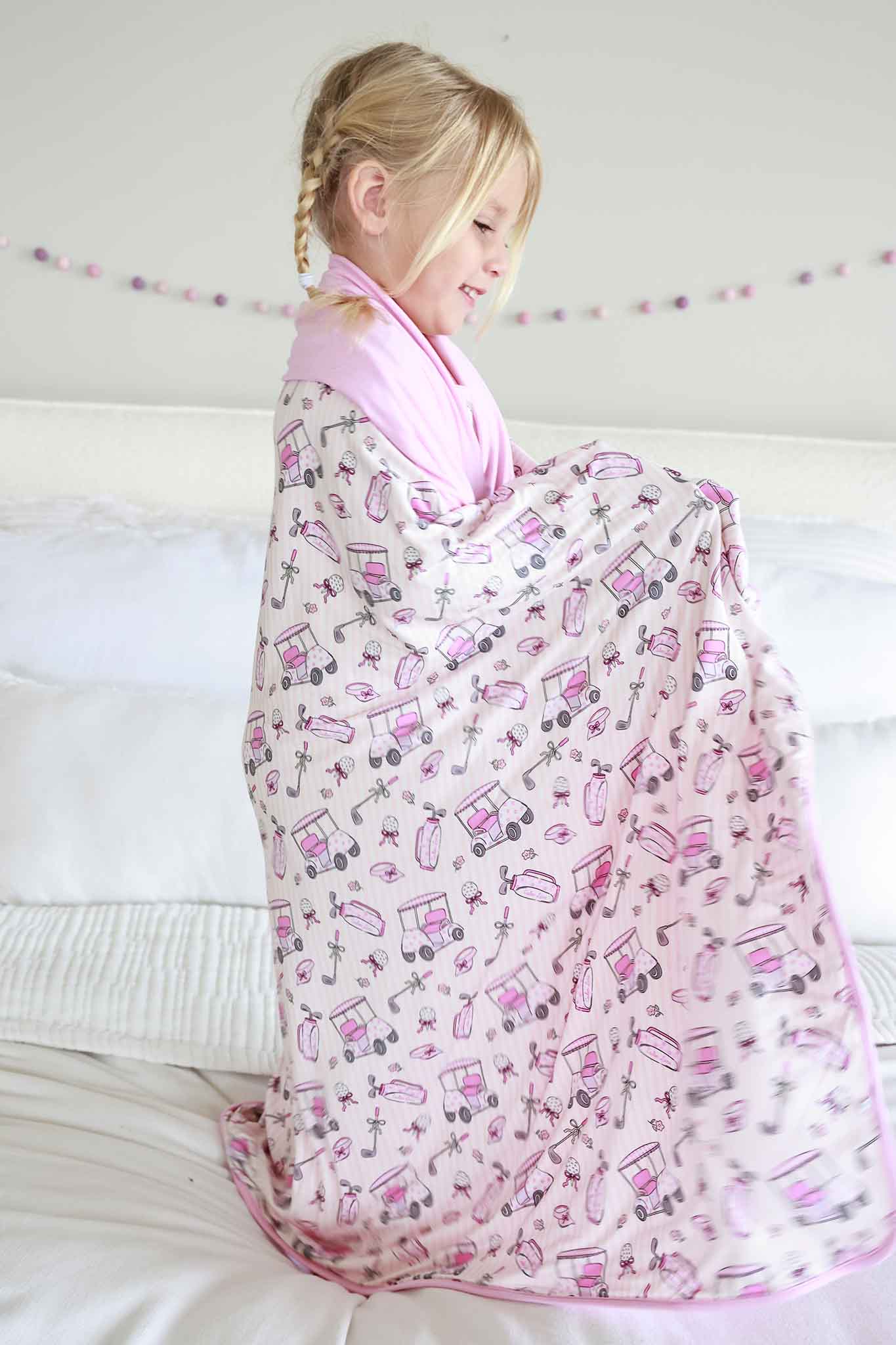 Double Sided Bamboo Blanket | Caddie Crew Pink - Image 5
