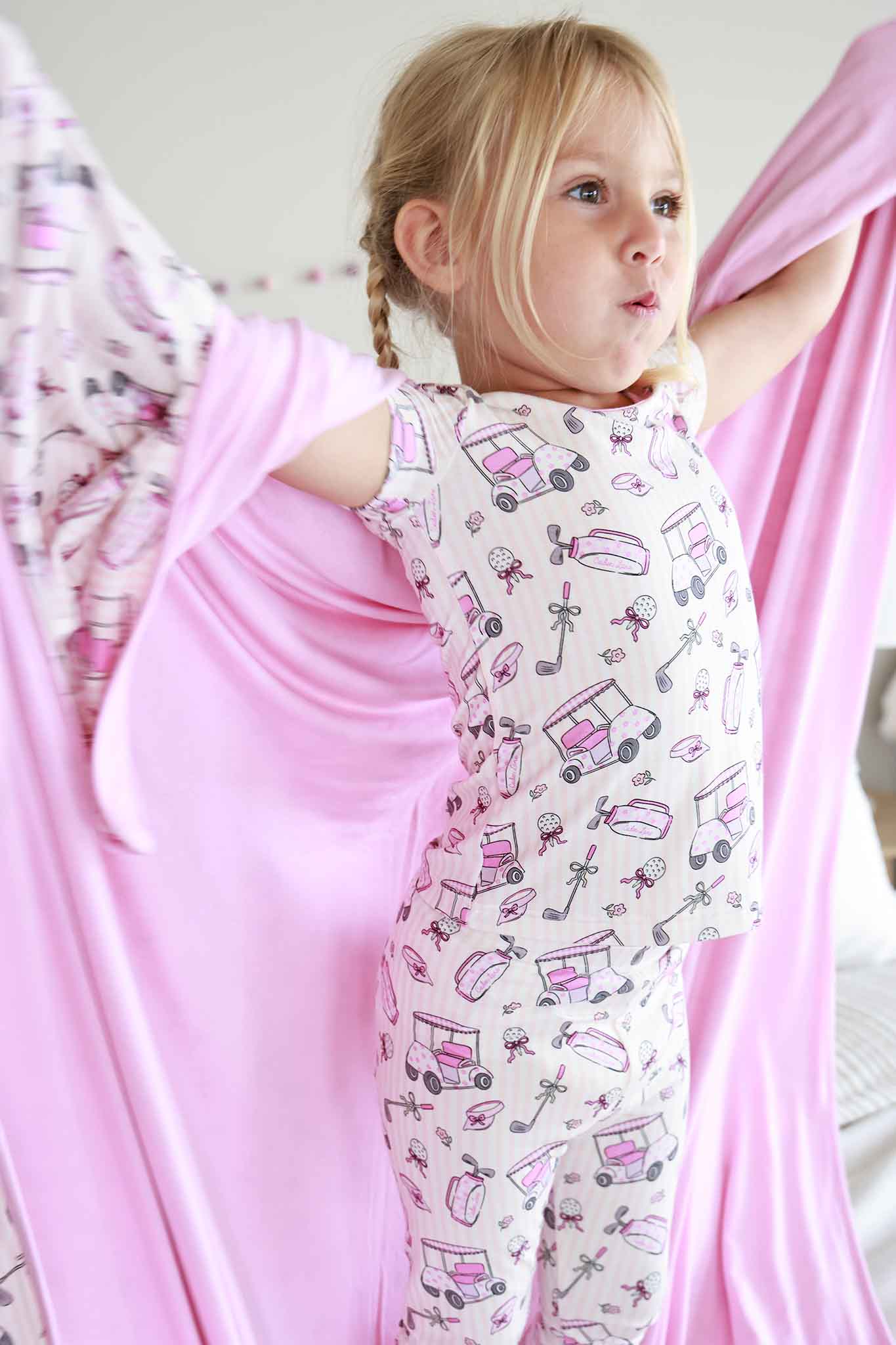 Double Sided Bamboo Blanket | Caddie Crew Pink - Image 6