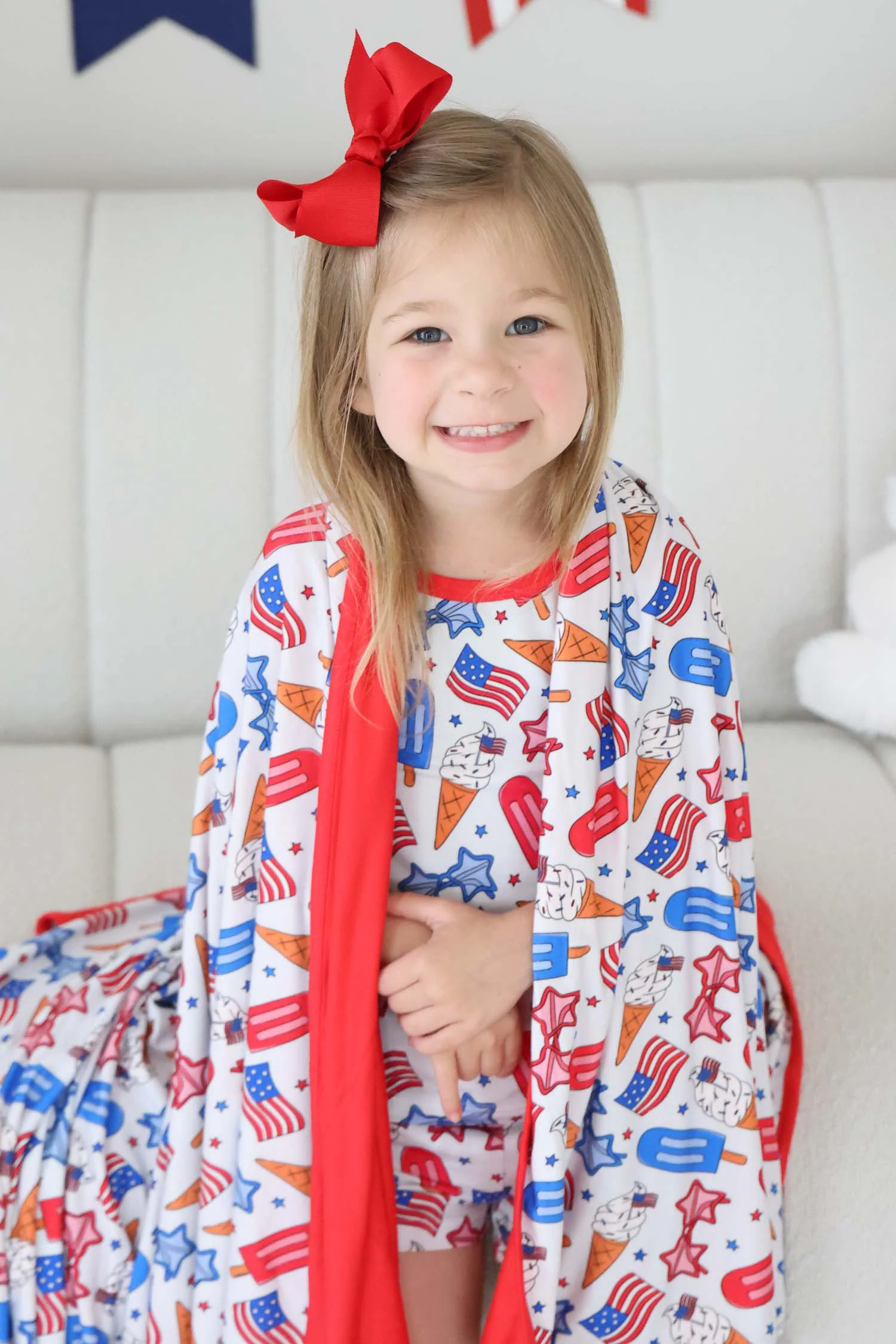 Double Sided Bamboo Blanket | Red, White & Cool - Image 2