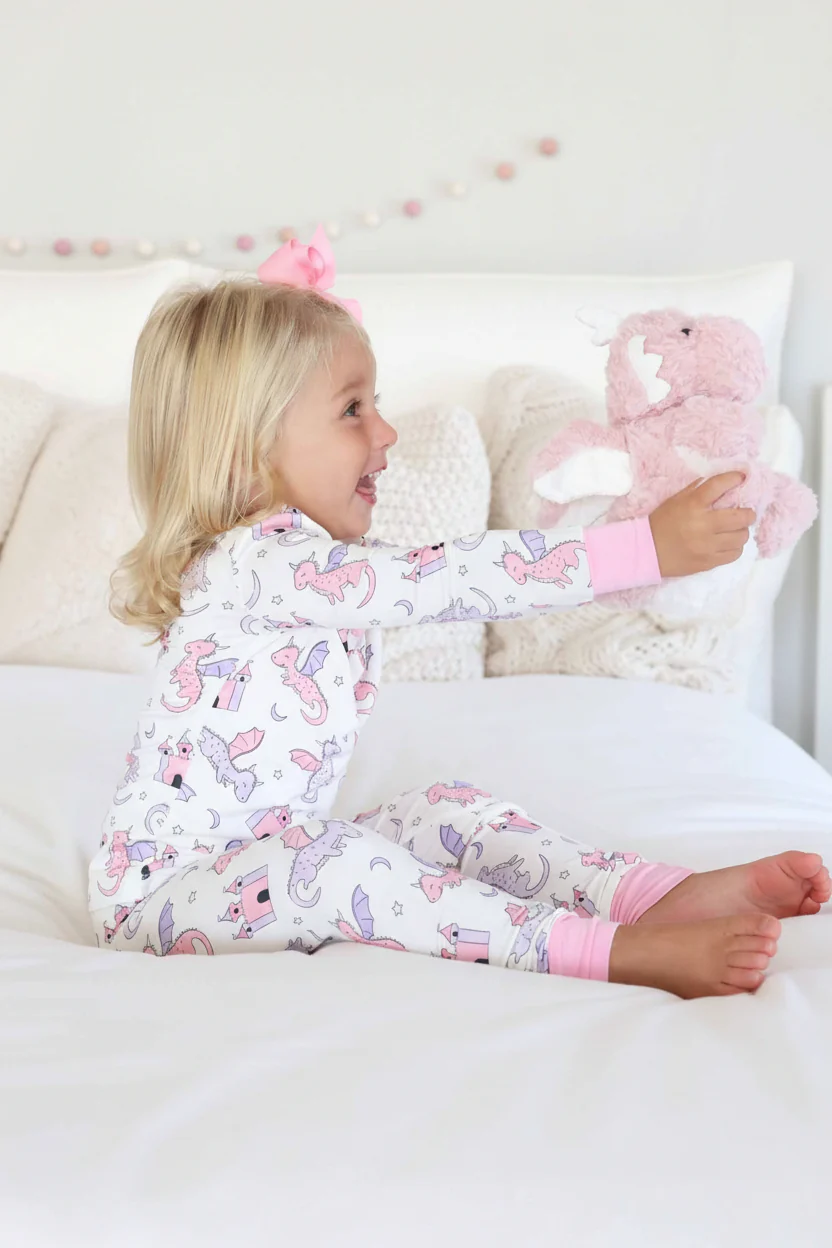 Dragon Adventure Two Piece Pajama Set | Pink - Image 2