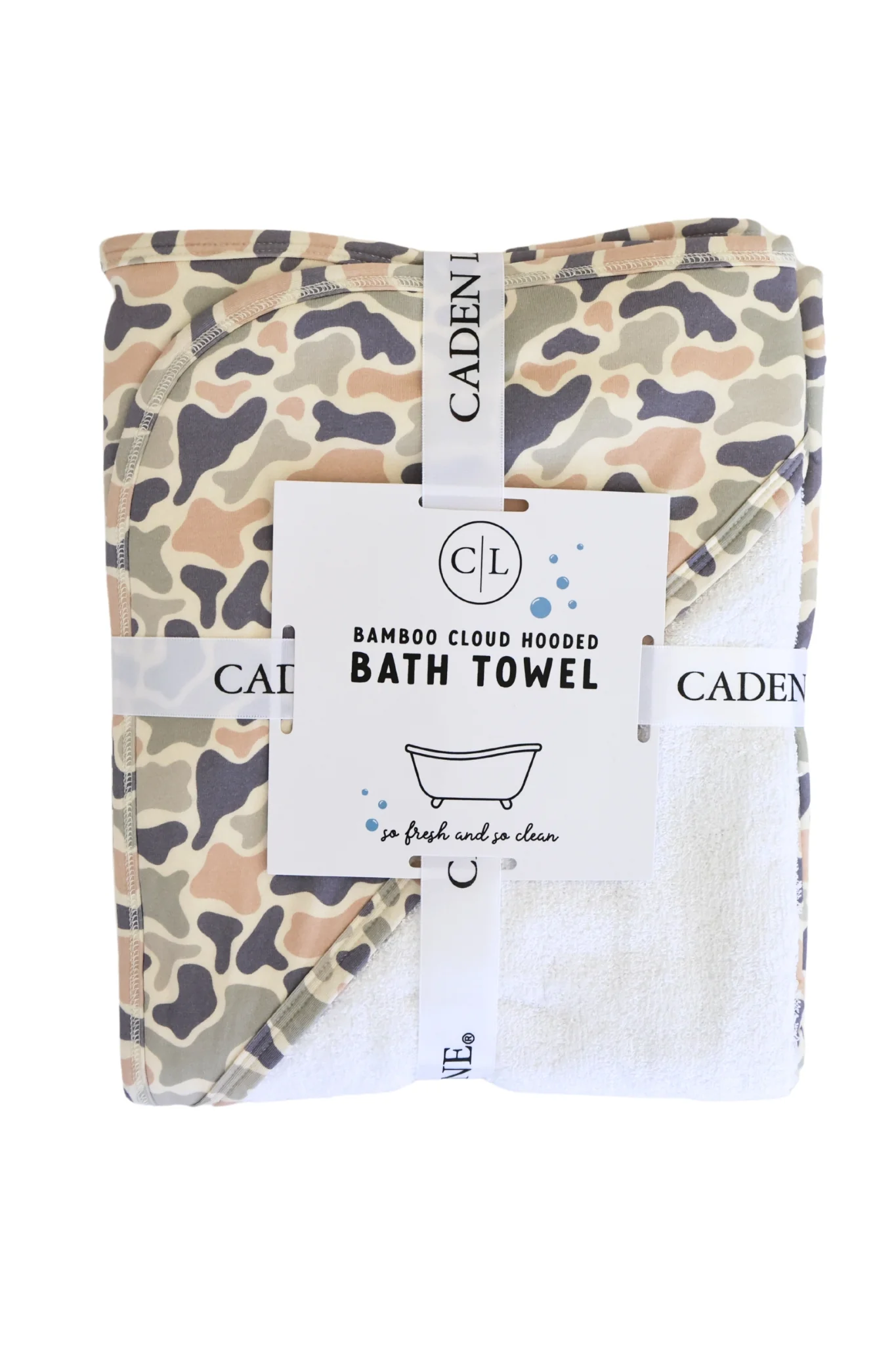 Embroidered Bamboo Hooded Towel | Camo Cutie - Image 4