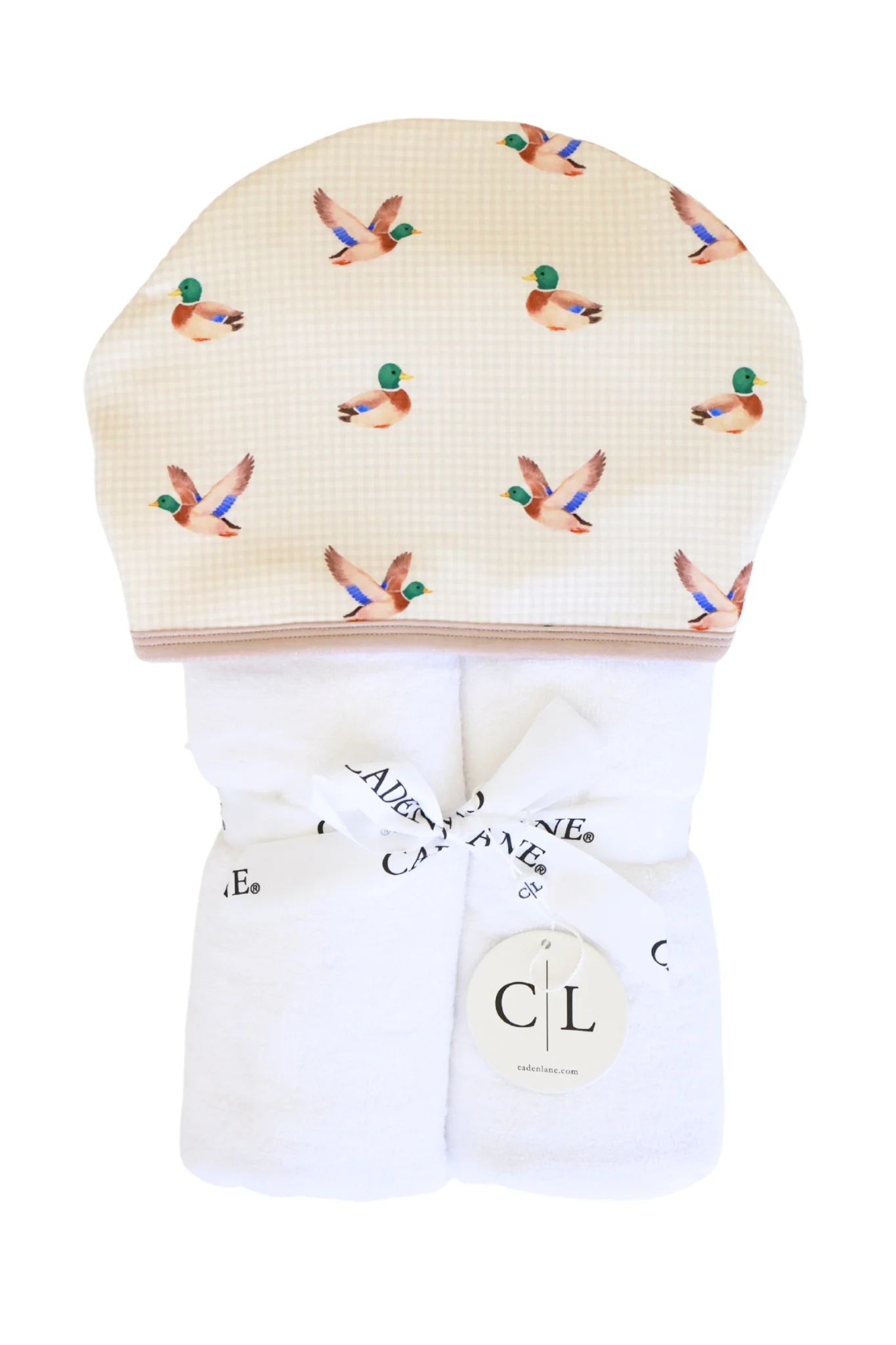 Embroidered Bamboo Hooded Towel | Little Mallard - Image 2