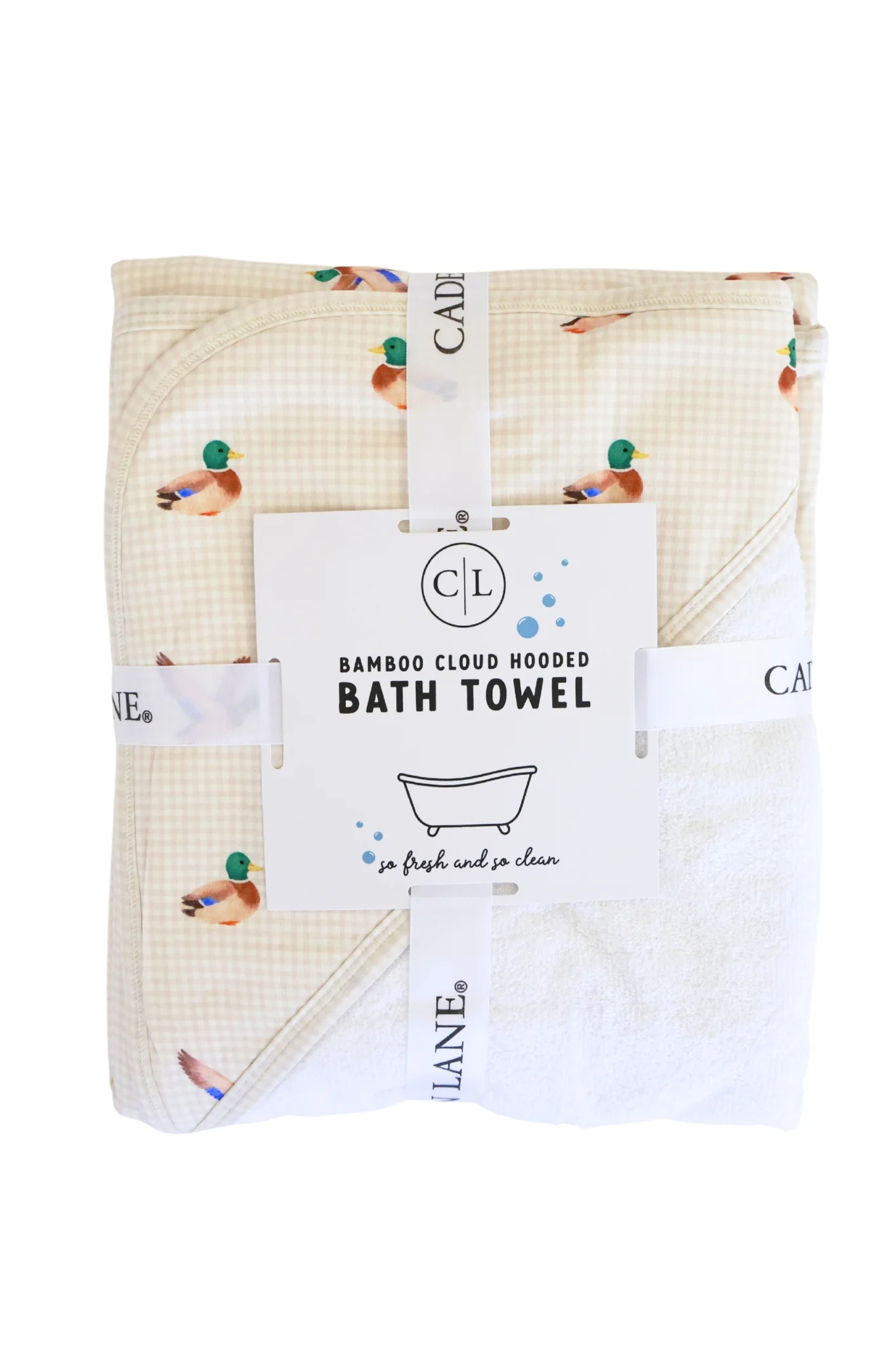 Embroidered Bamboo Hooded Towel | Little Mallard - Image 4