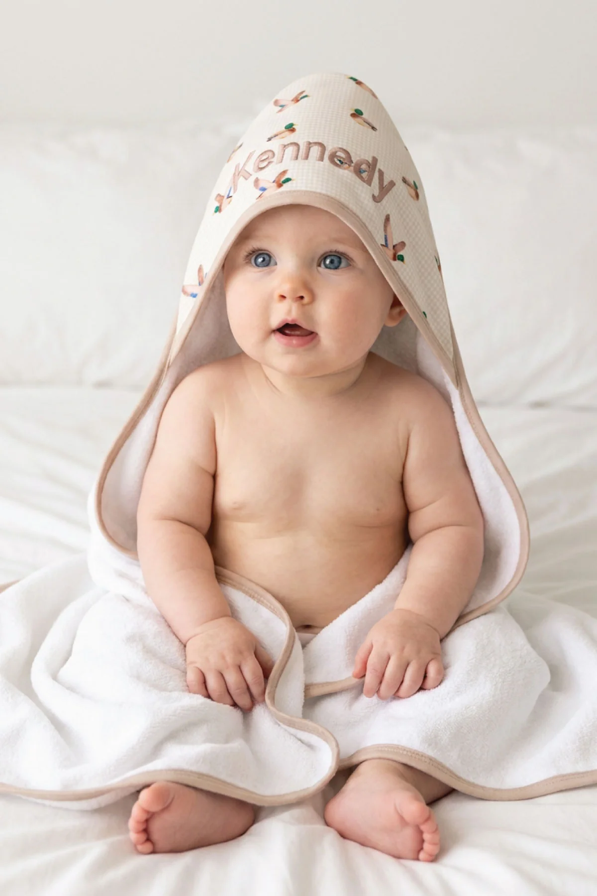 Embroidered Bamboo Hooded Towel | Little Mallard - Image 5