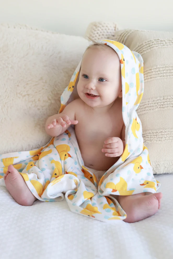 Embroidered Bamboo Hooded Towel | Rubber Ducks - Image 10