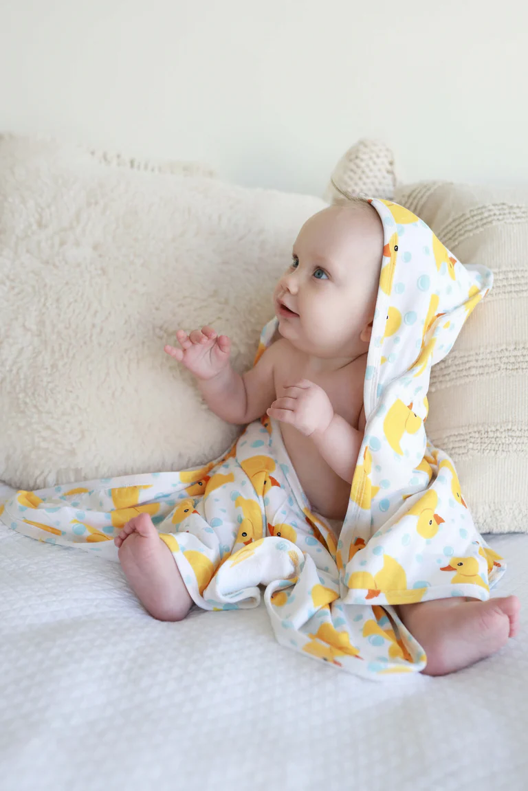 Embroidered Bamboo Hooded Towel | Rubber Ducks - Image 11