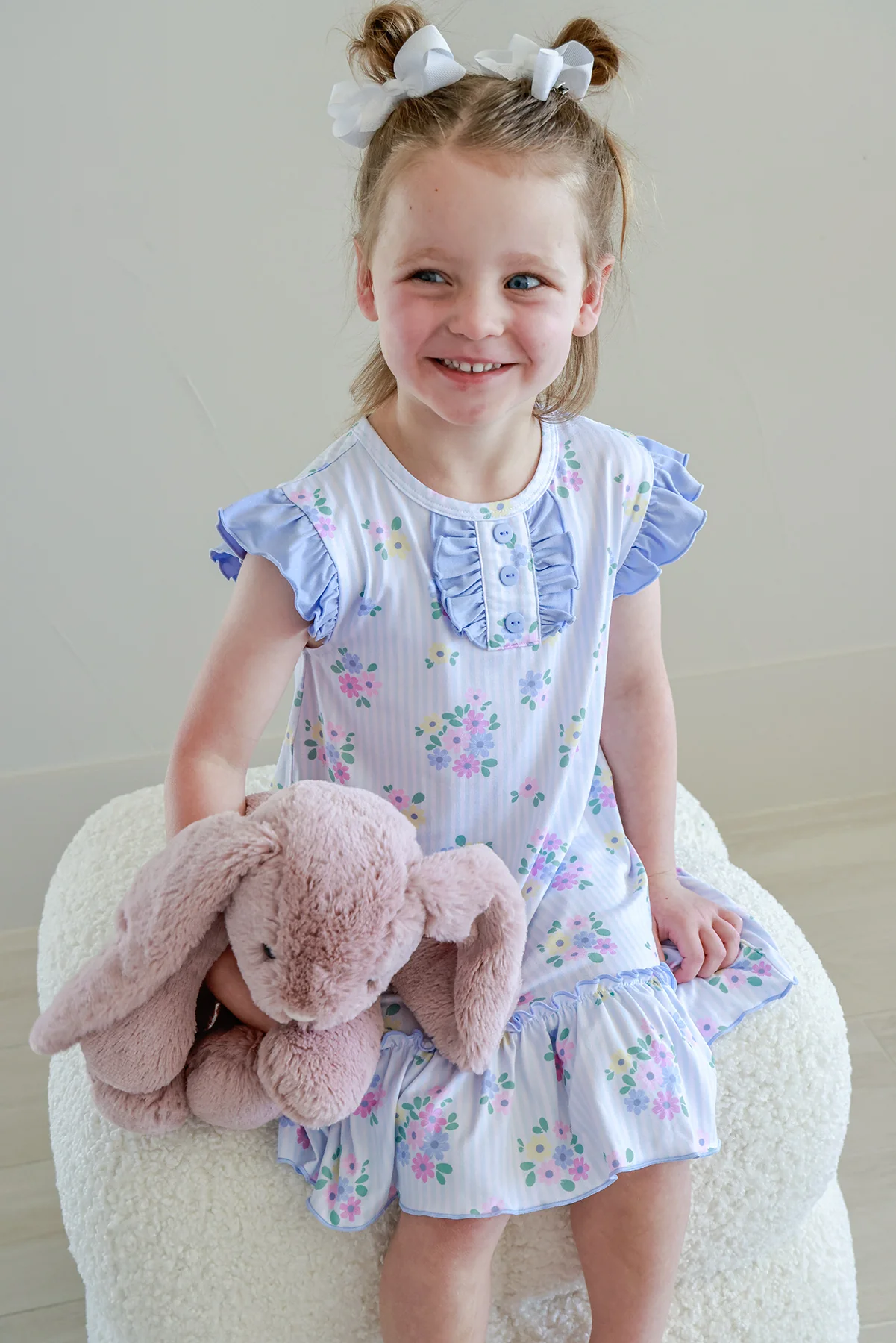 Girls' Flutter Sleeve Nightgown | Heirloom Posies - Image 10