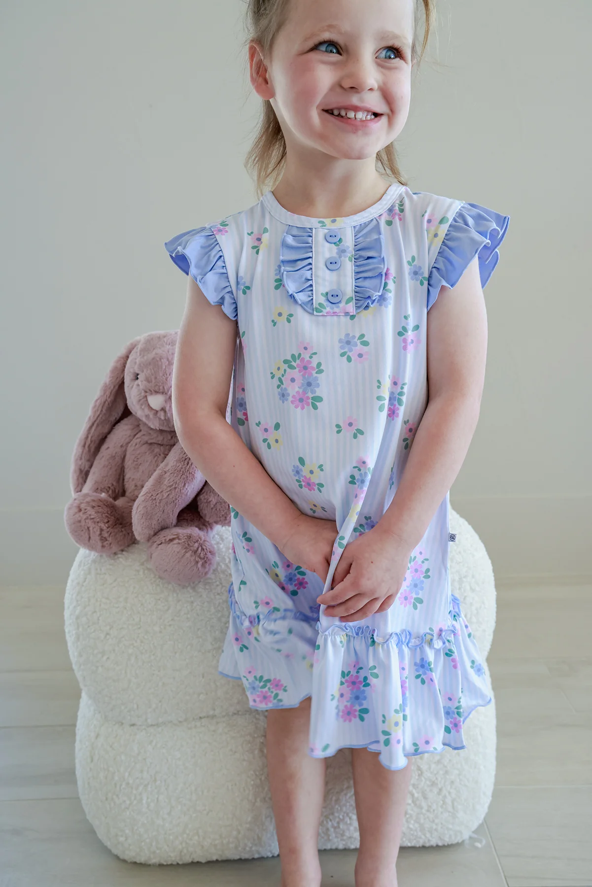 Girls' Flutter Sleeve Nightgown | Heirloom Posies - Image 12