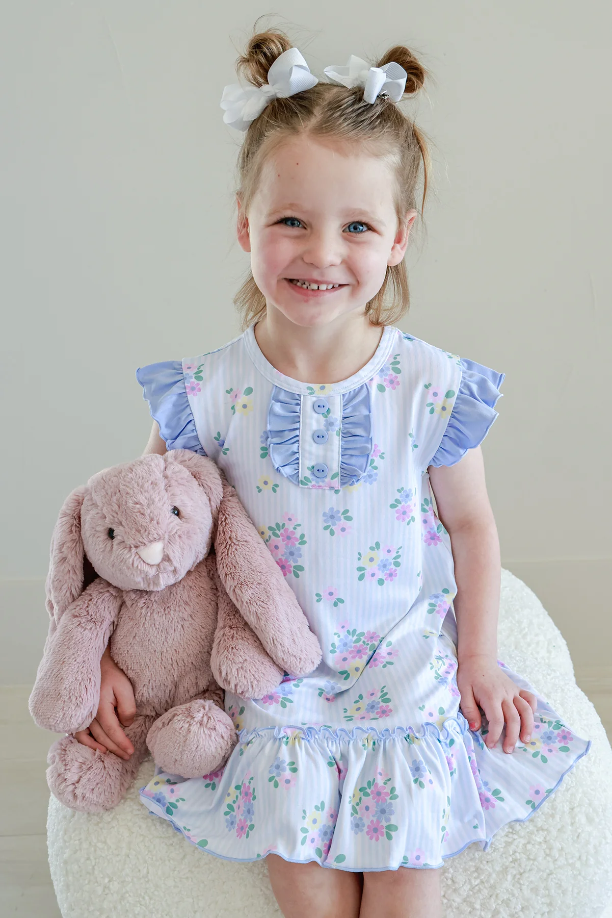 Girls' Flutter Sleeve Nightgown | Heirloom Posies - Image 4